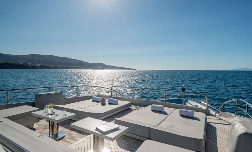 a boat on the water aboard SANDS Yacht for Charter