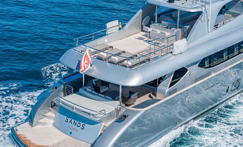 a boat on the water aboard SANDS Yacht for Charter