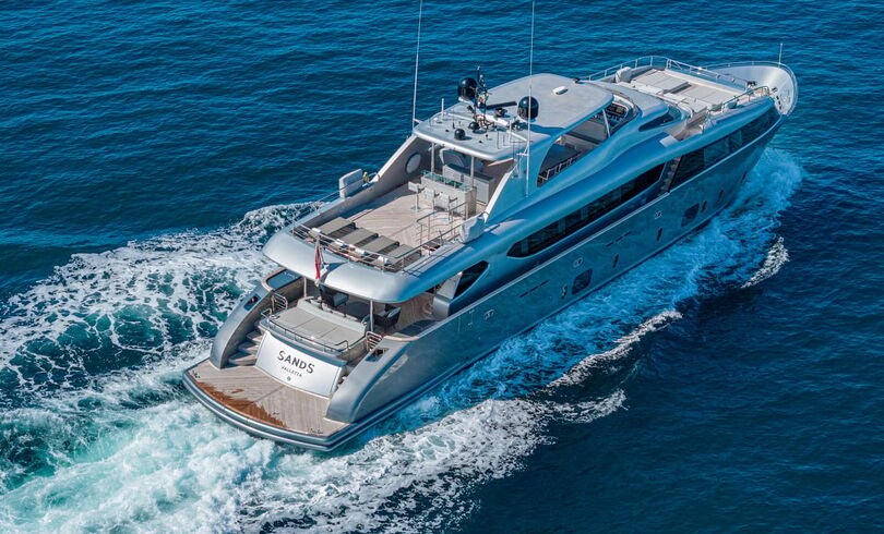 a boat on the water aboard SANDS Yacht for Charter