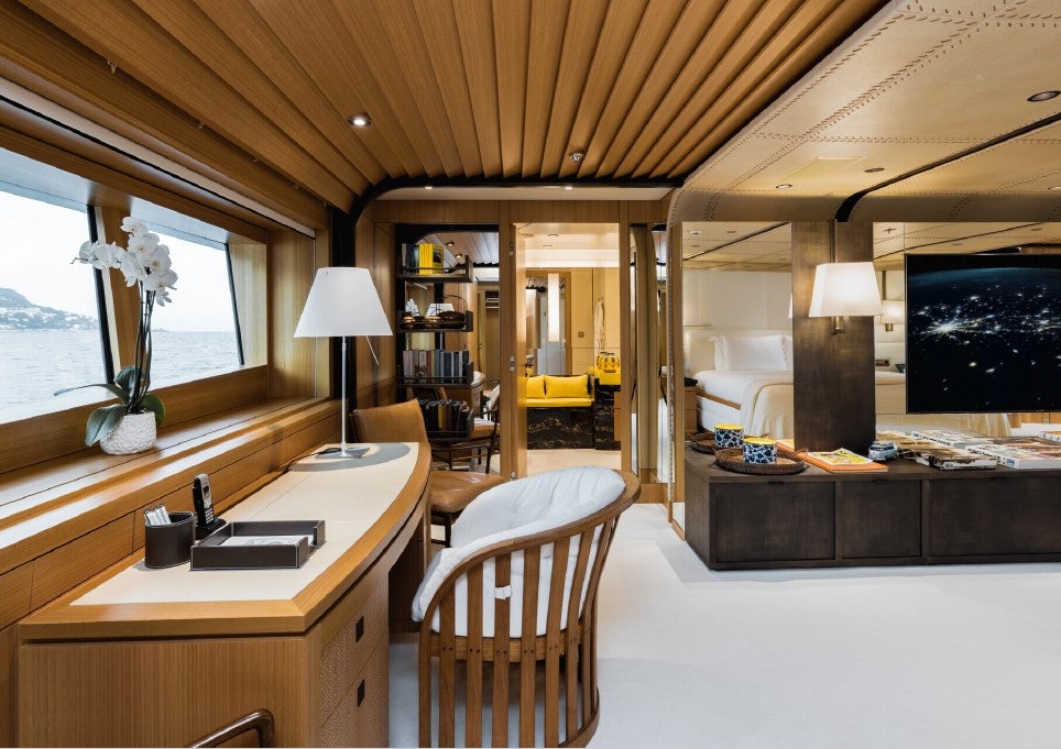 a room with a desk and a chair aboard VENTUM MARIS Yacht for Sale