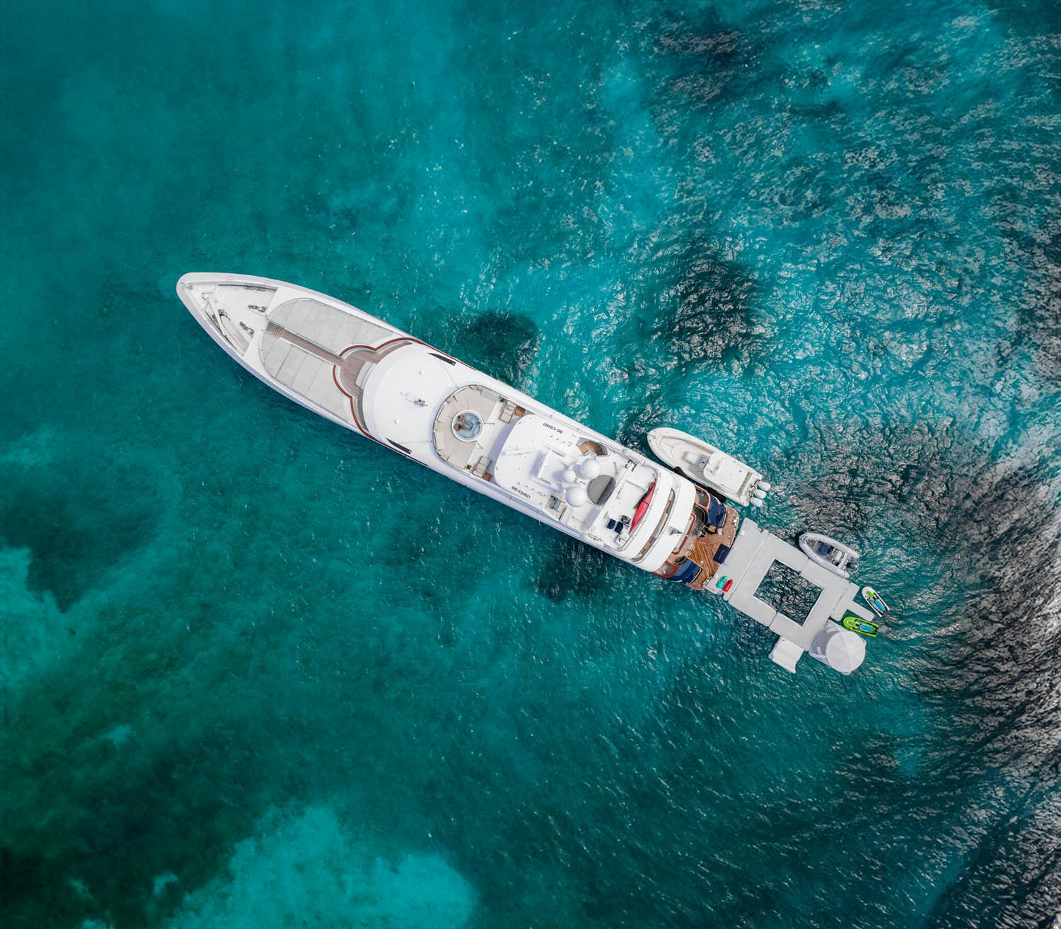 a space ship above water aboard NICOLE EVELYN Yacht for Charter