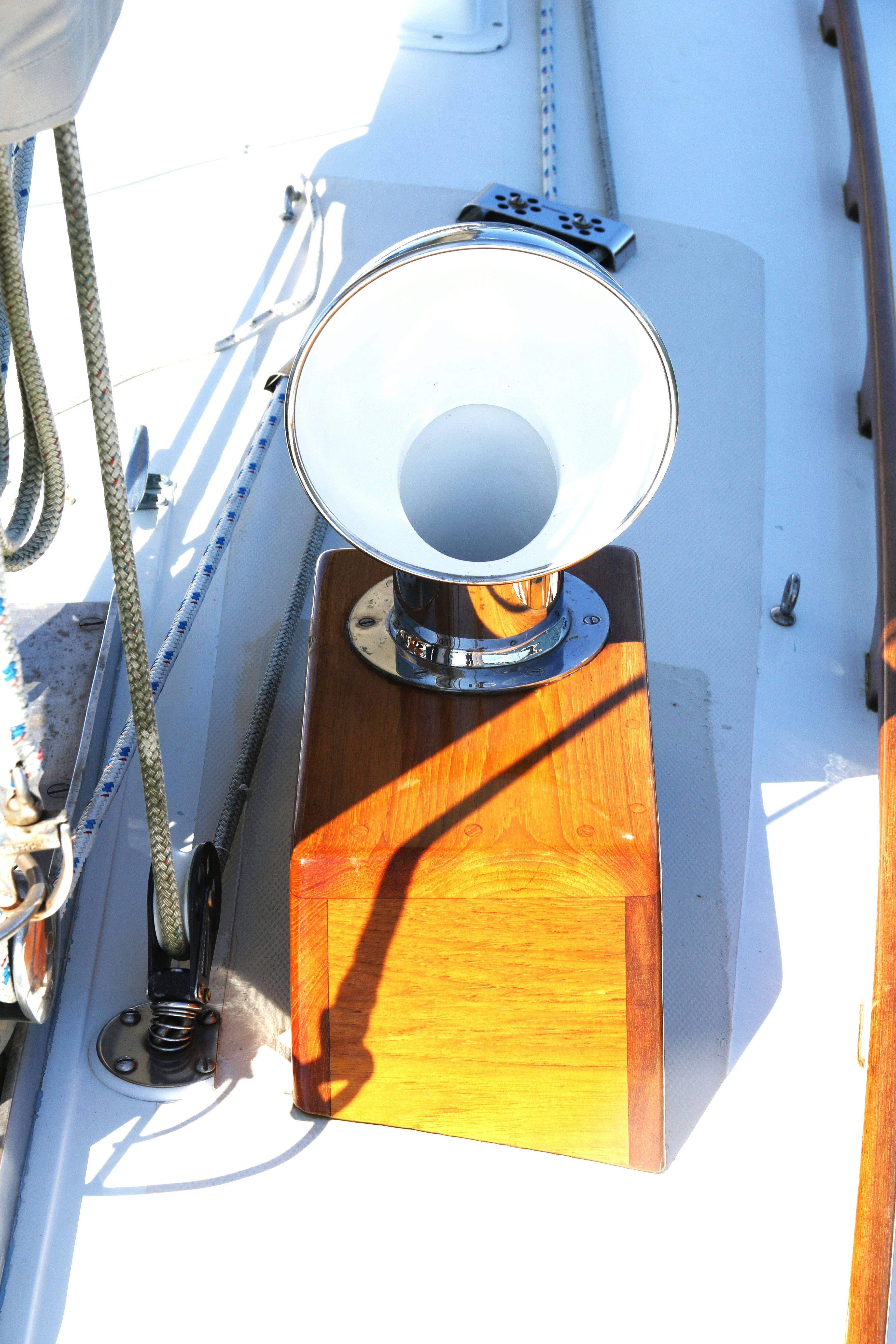 a metal box with a toilet in it aboard ESOTERIC Yacht for Sale