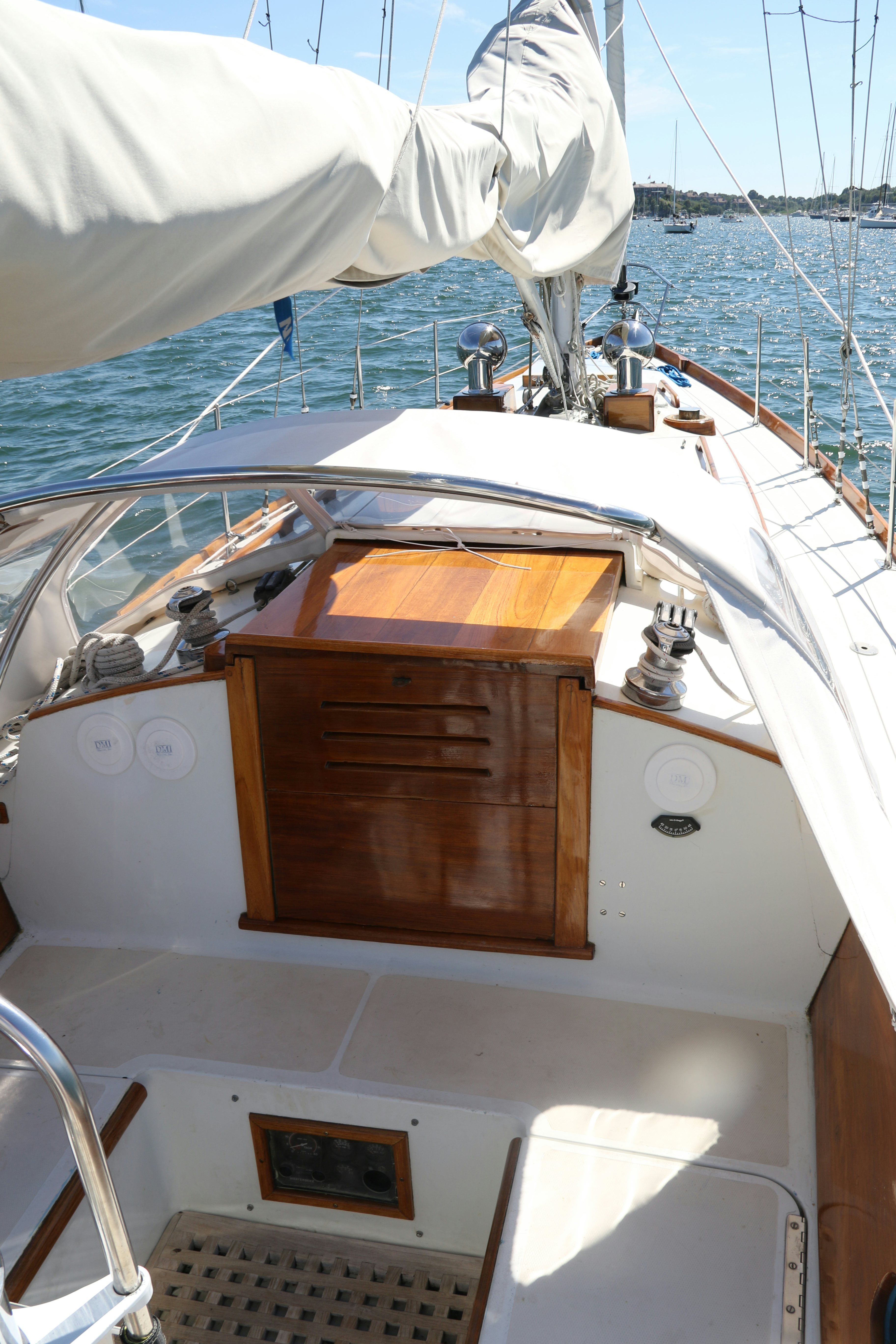 a boat with a wooden frame aboard ESOTERIC Yacht for Sale