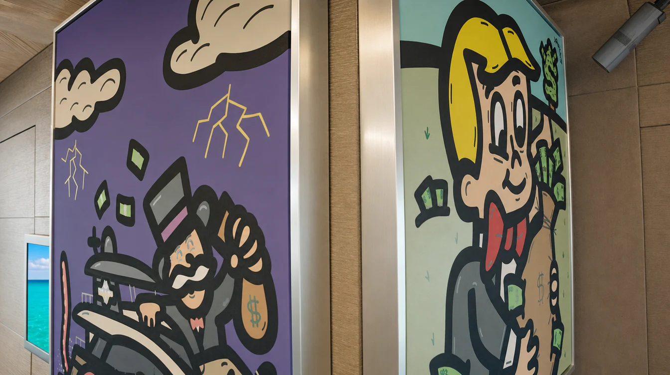 a wall with a painting on it aboard CIELO NERO Yacht for Charter
