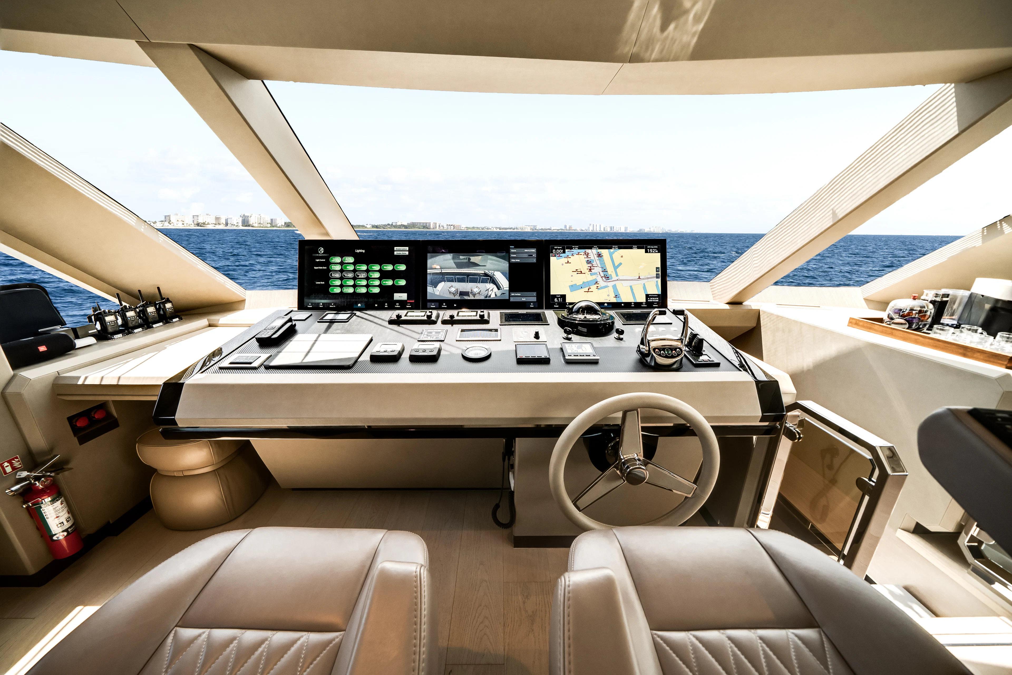 a room with a table and a computer aboard JUST A VACATION Yacht for Sale