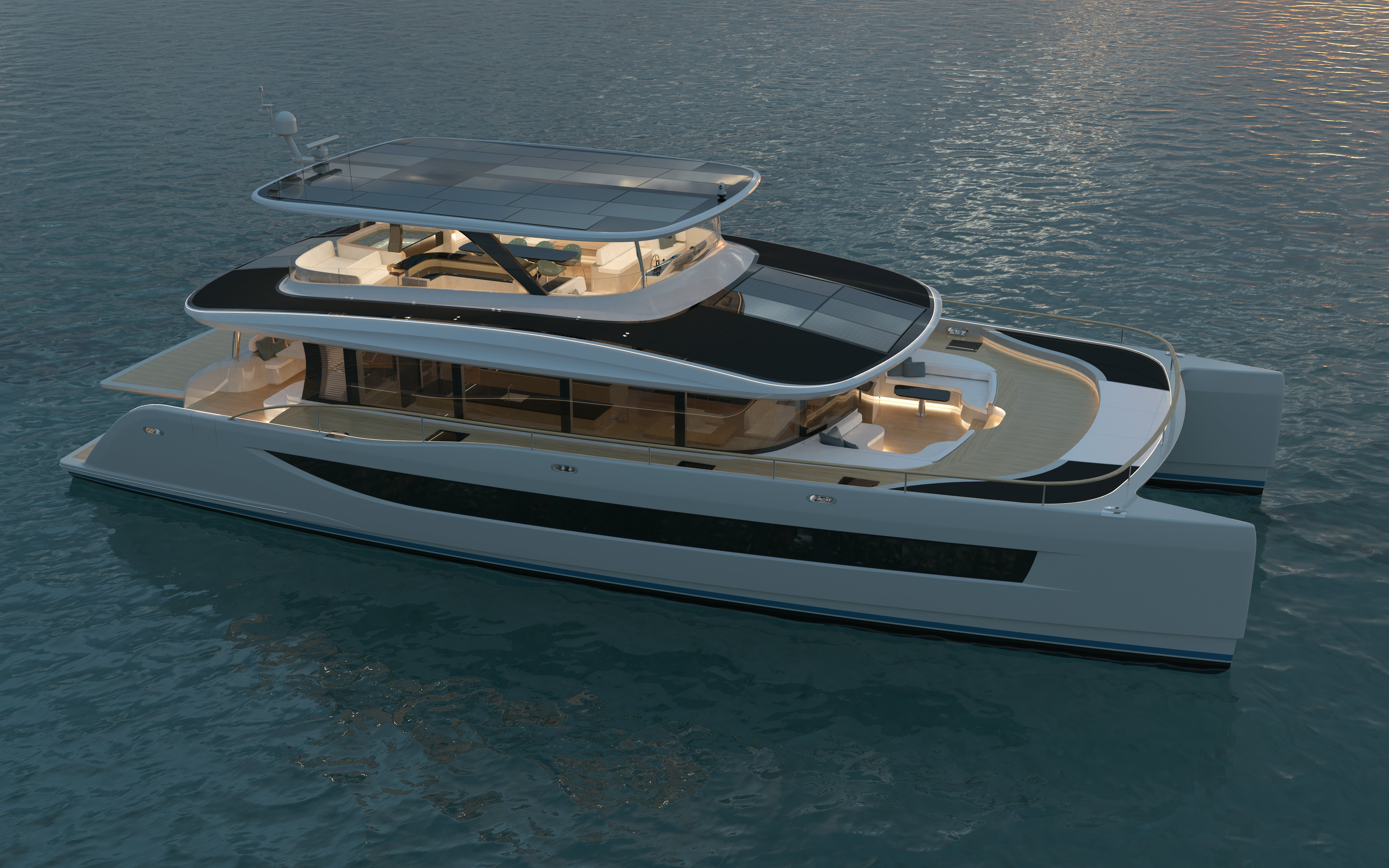 a boat on the water aboard HS 80 Yacht for Sale