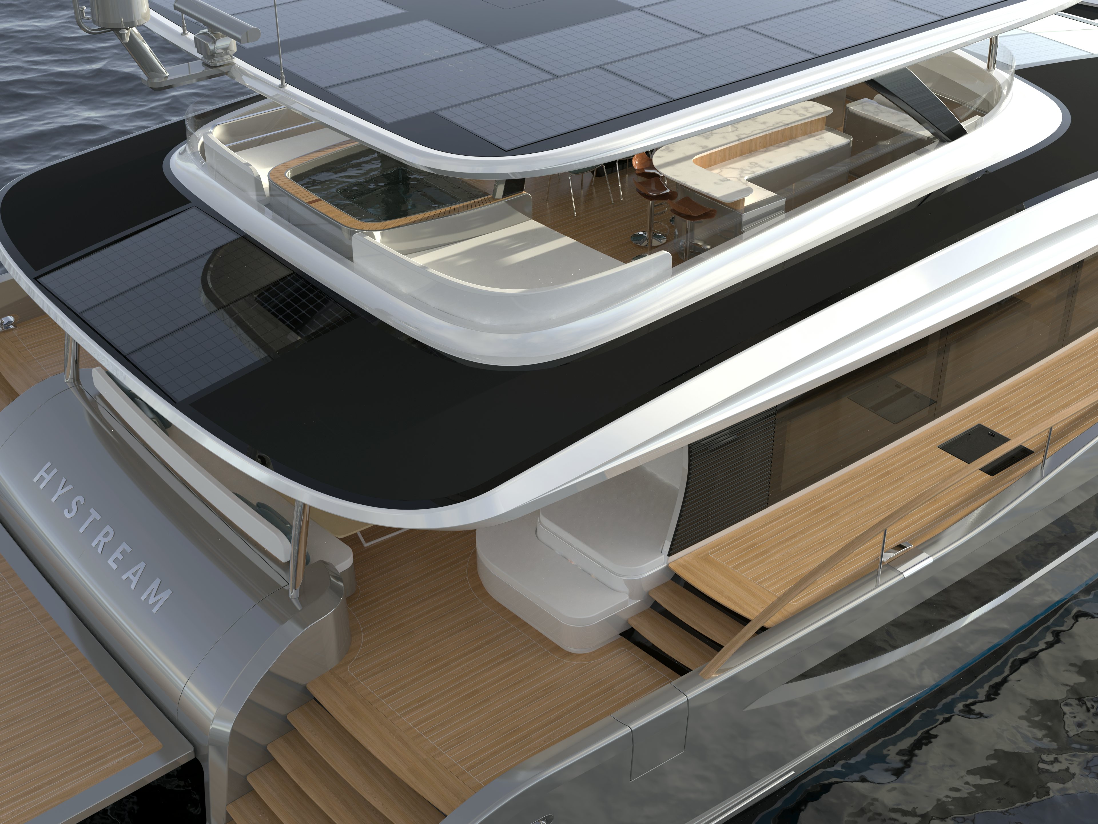 a large white boat aboard HS 80 Yacht for Sale