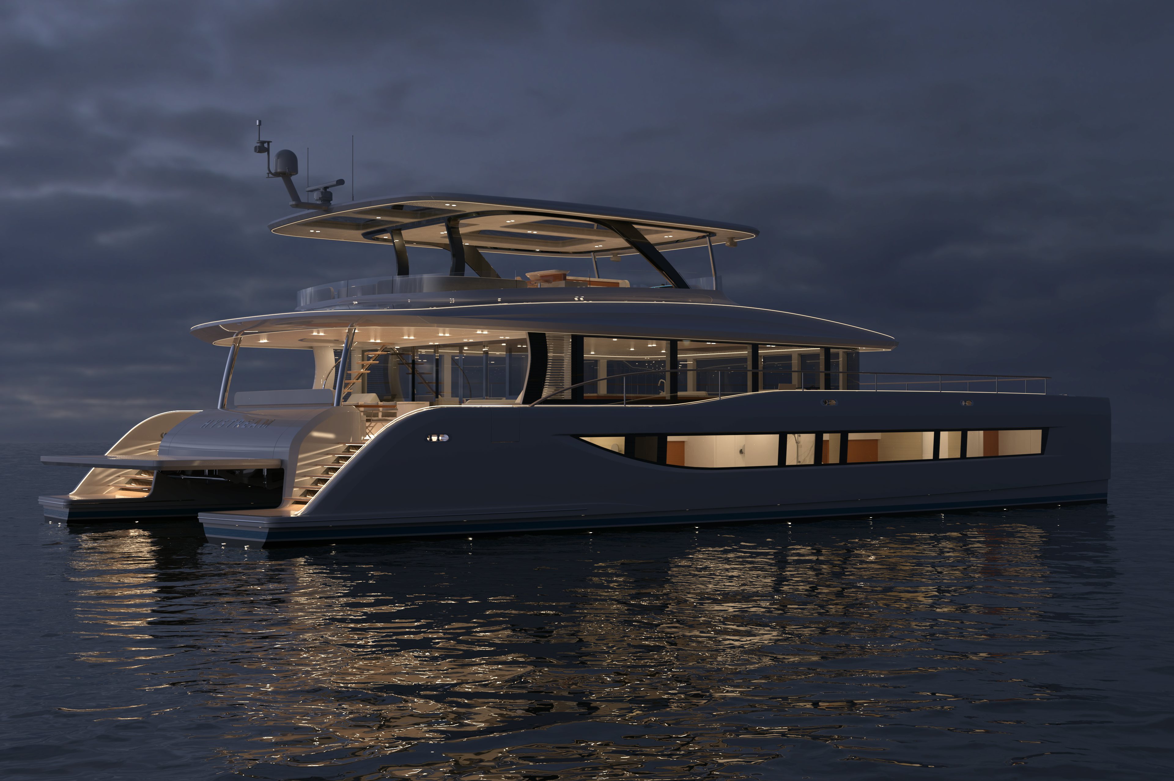 a boat on the water aboard HS 80 Yacht for Sale