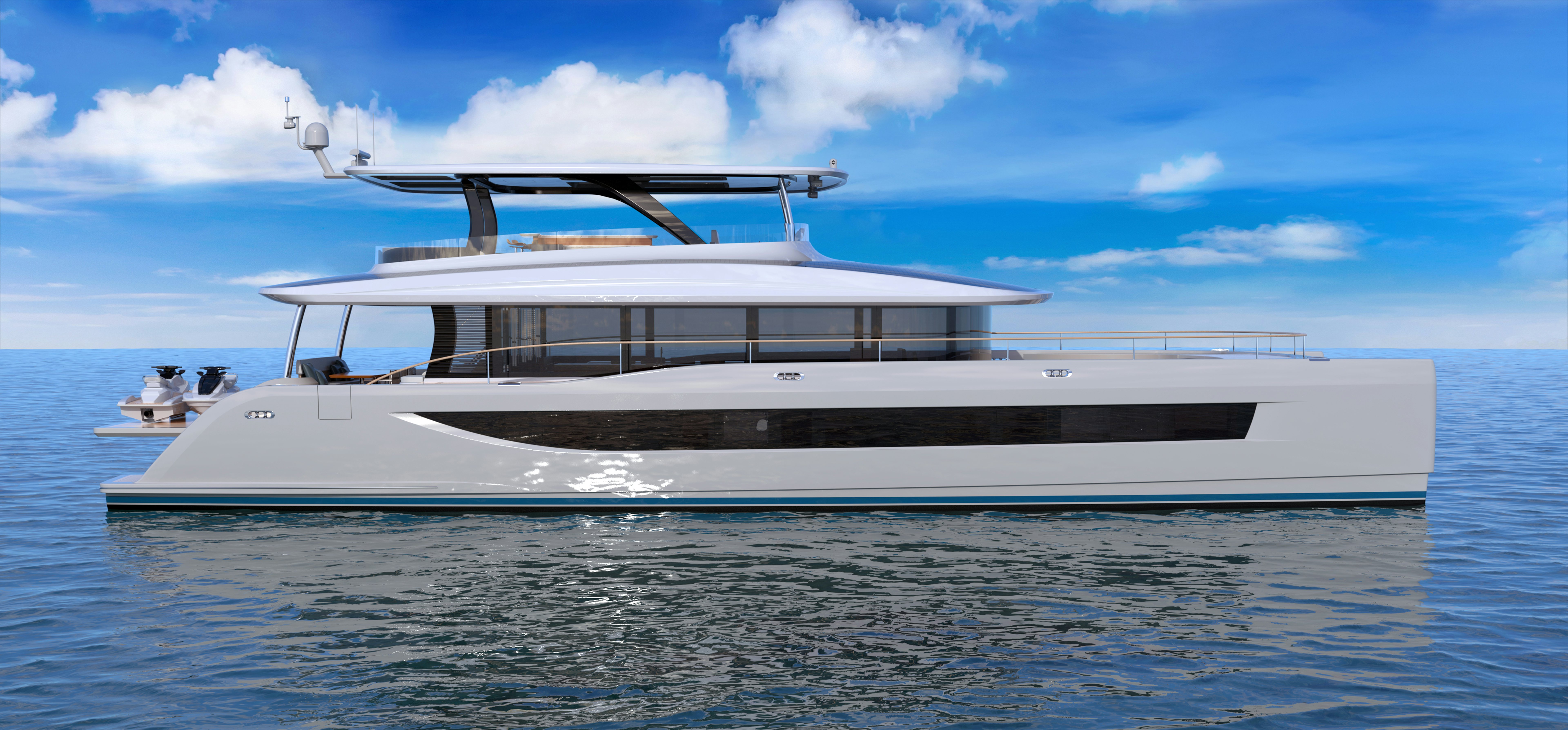 a boat on the water aboard HS 80 Yacht for Sale