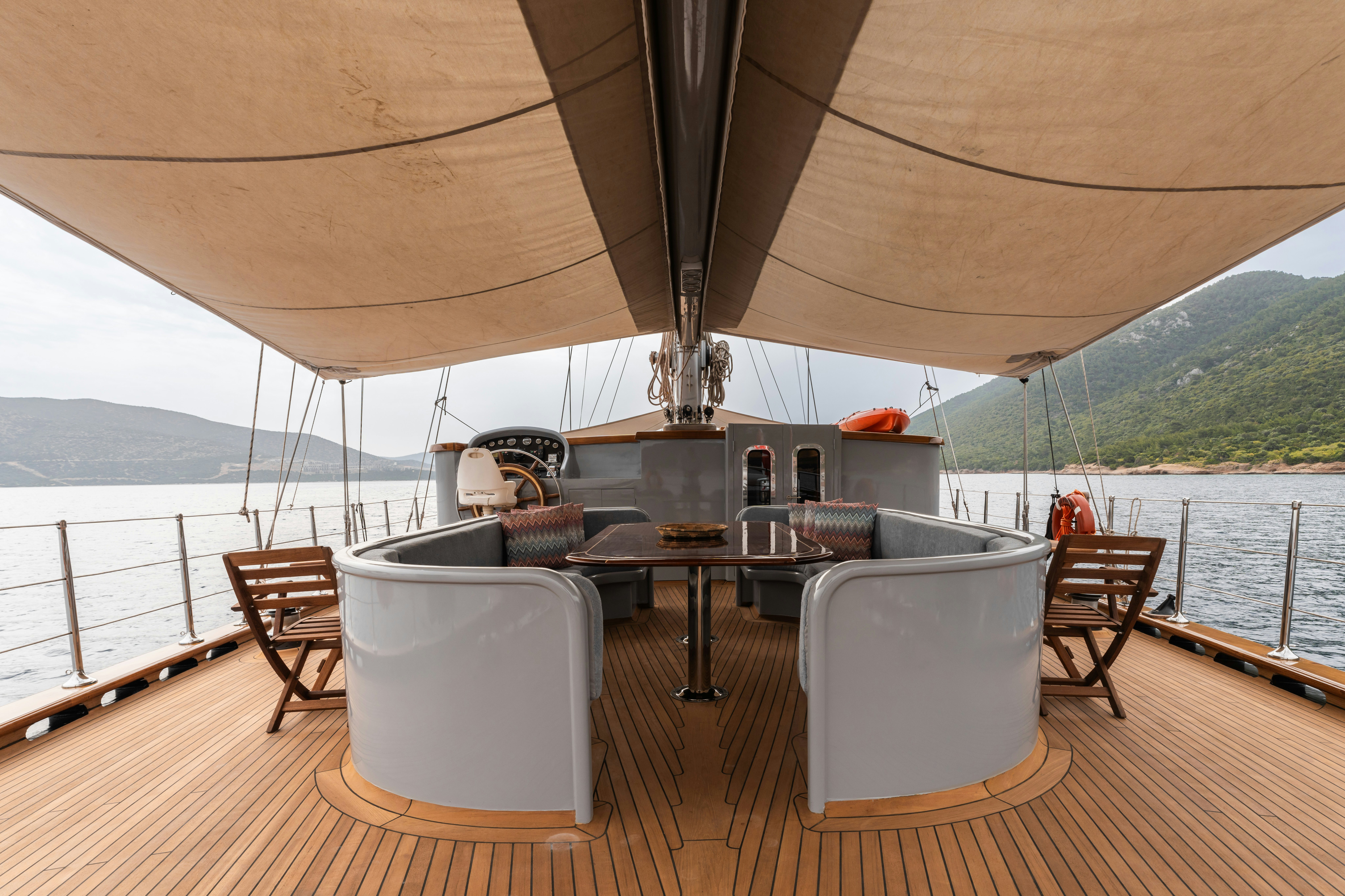 a boat on the water aboard LE PIETRE Yacht for Sale