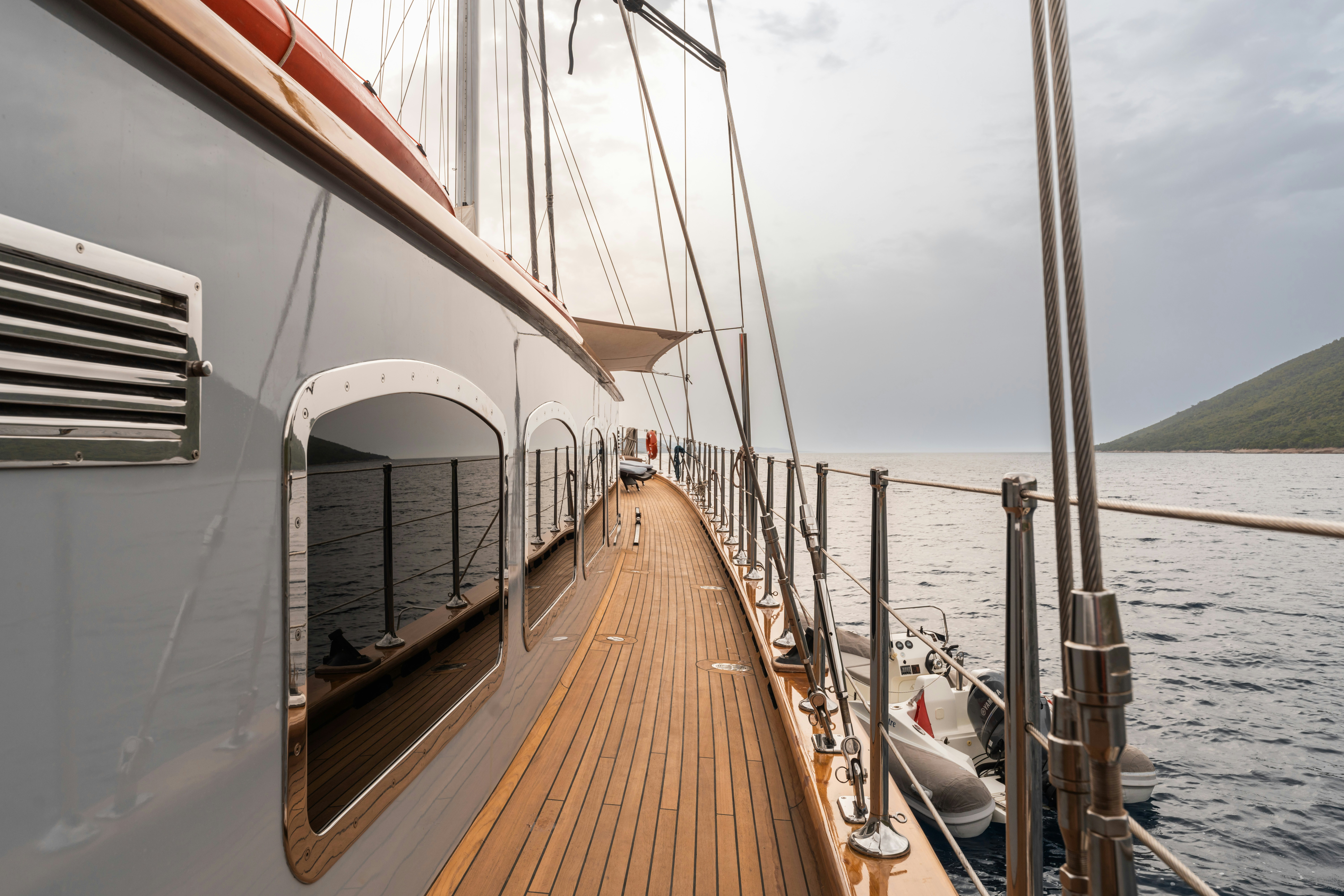 a boat on the water aboard LE PIETRE Yacht for Sale
