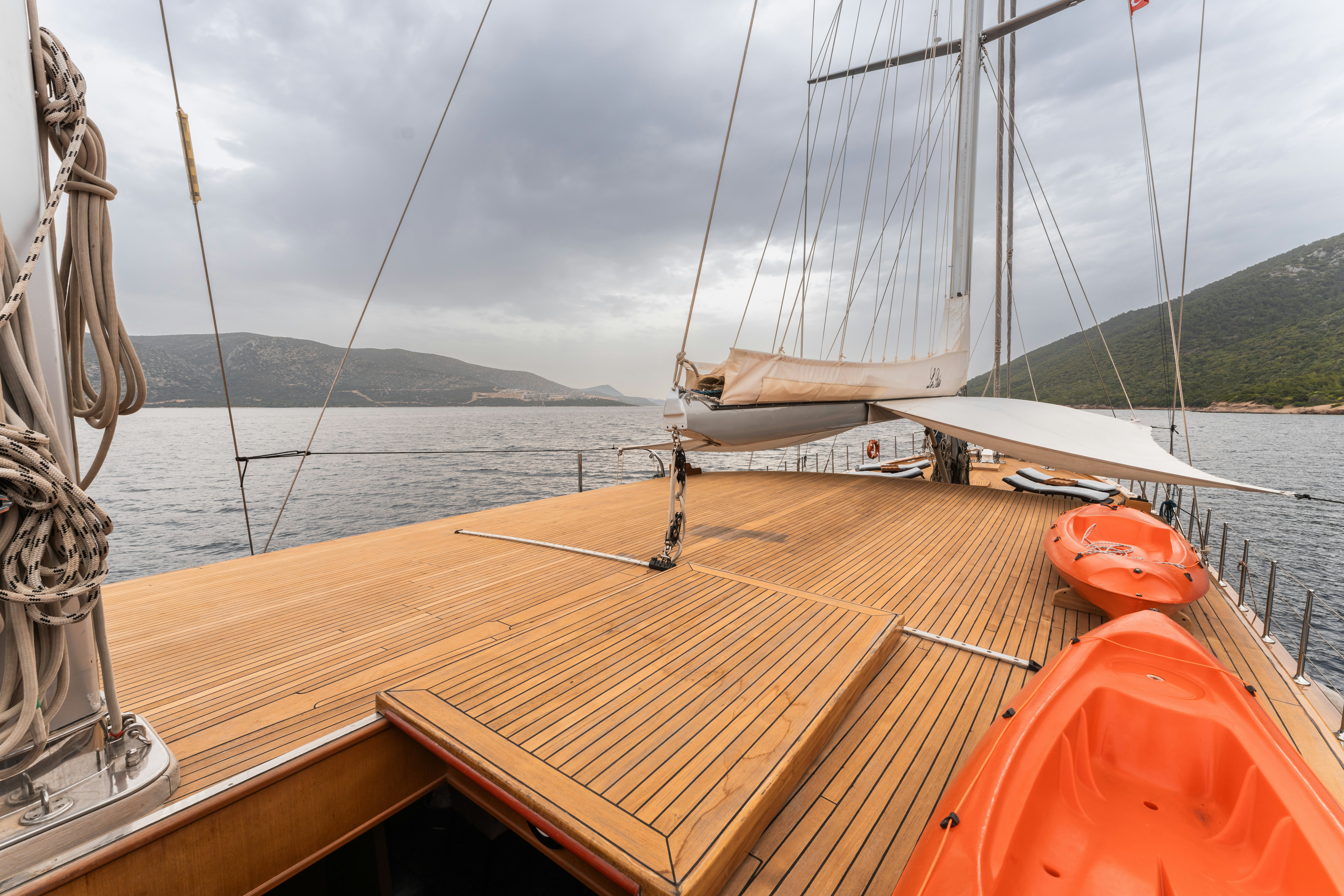 a boat on the water aboard LE PIETRE Yacht for Sale
