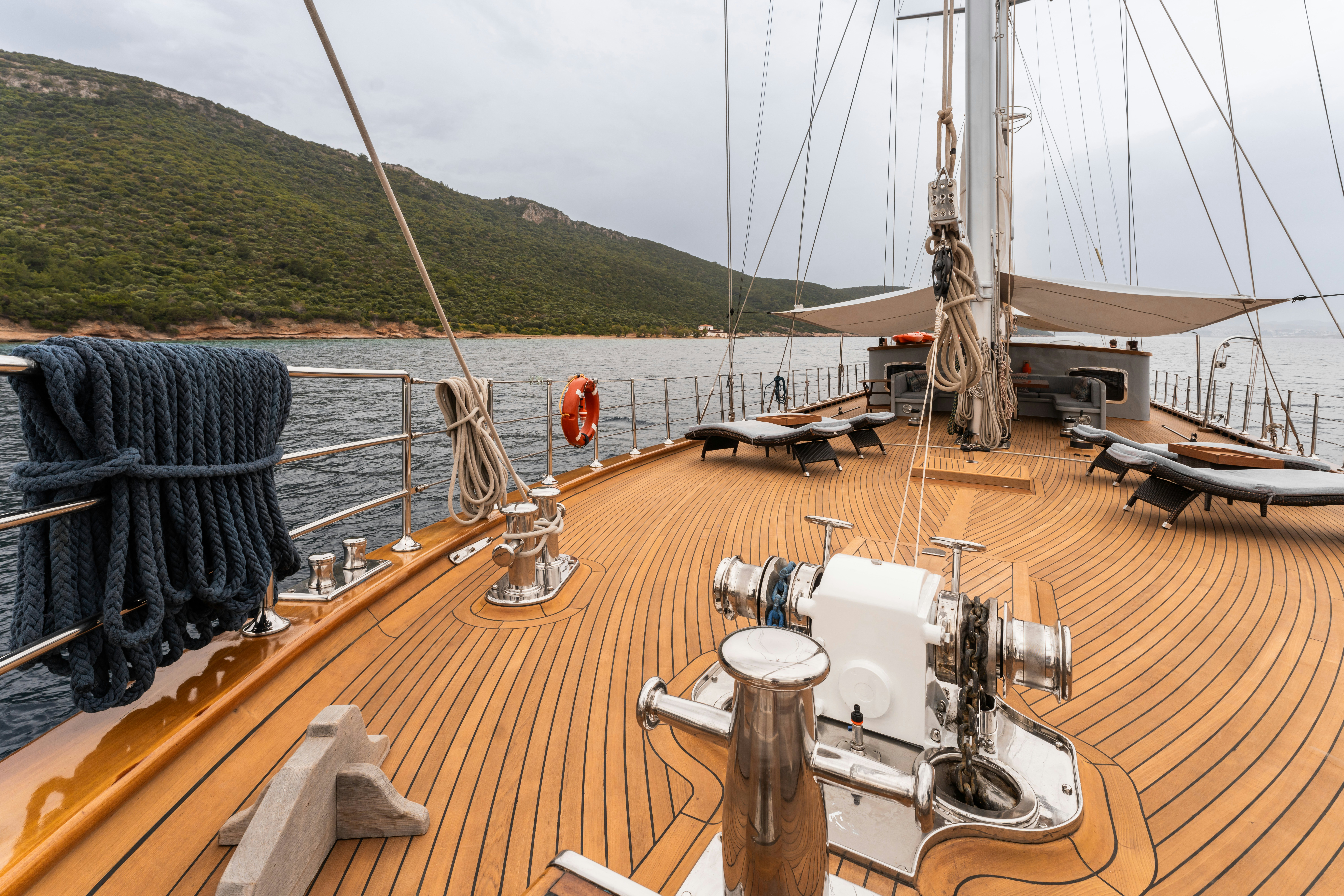 a boat on a deck aboard LE PIETRE Yacht for Sale
