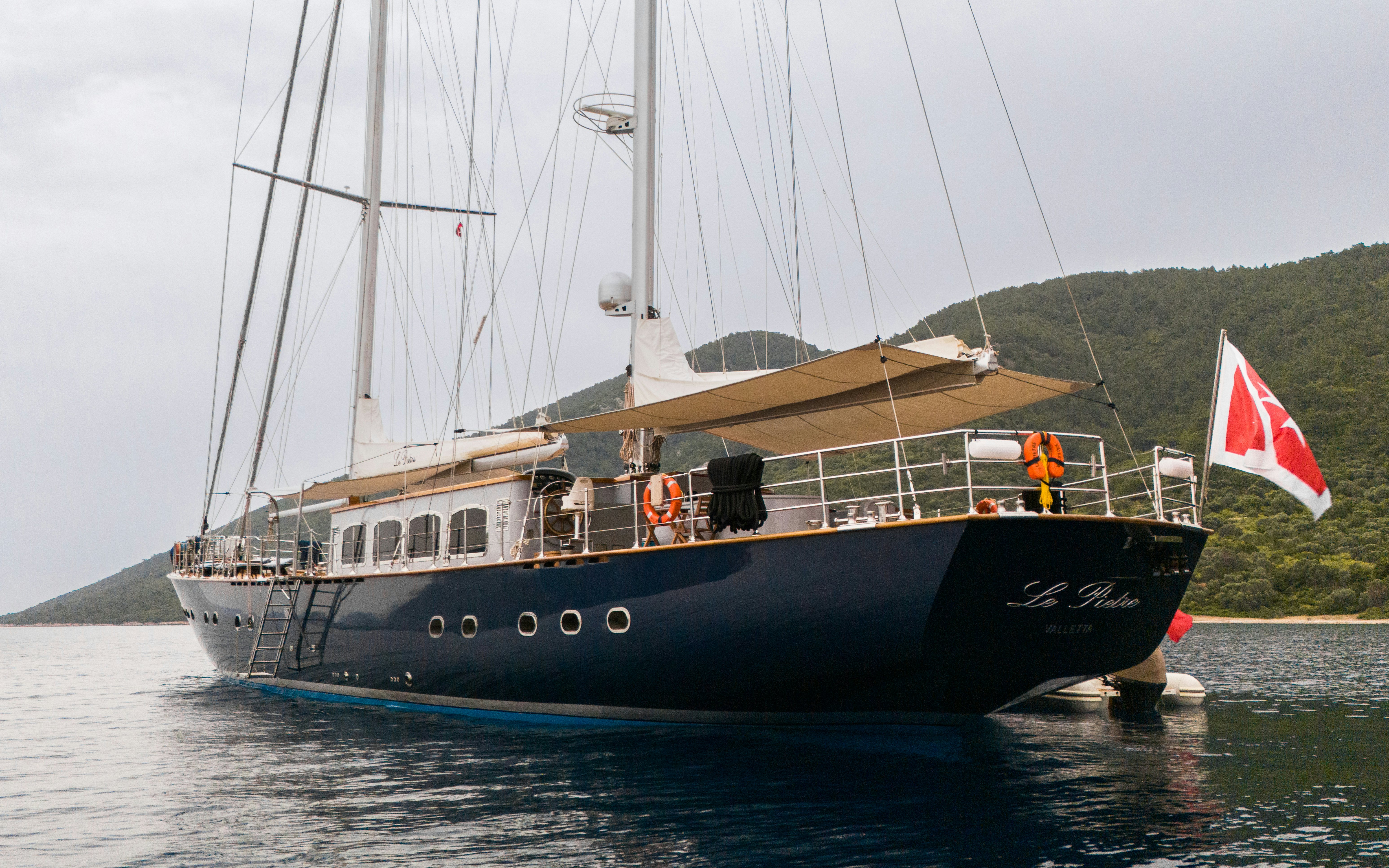 a boat on the water aboard LE PIETRE Yacht for Sale