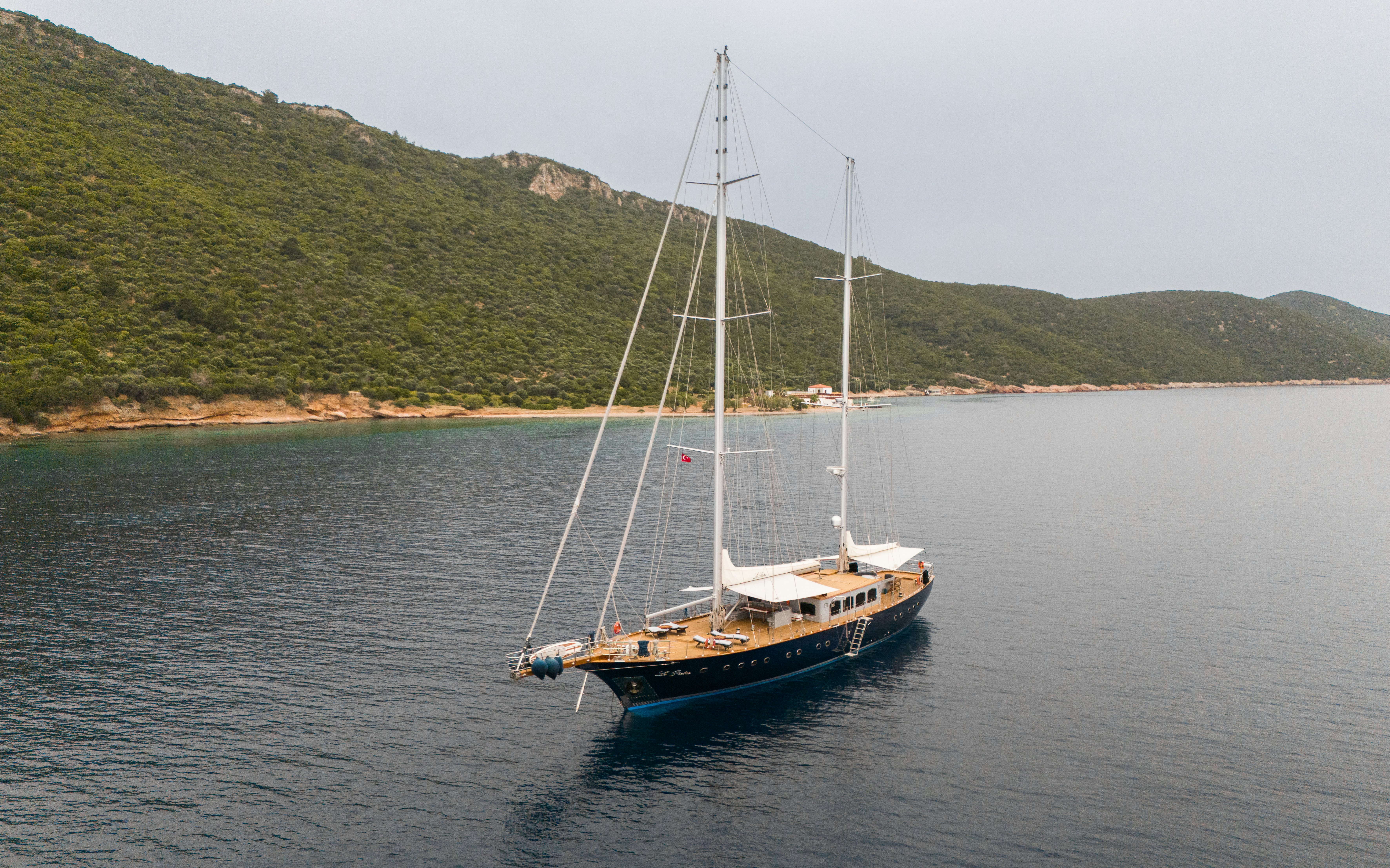 a boat on the water aboard LE PIETRE Yacht for Sale