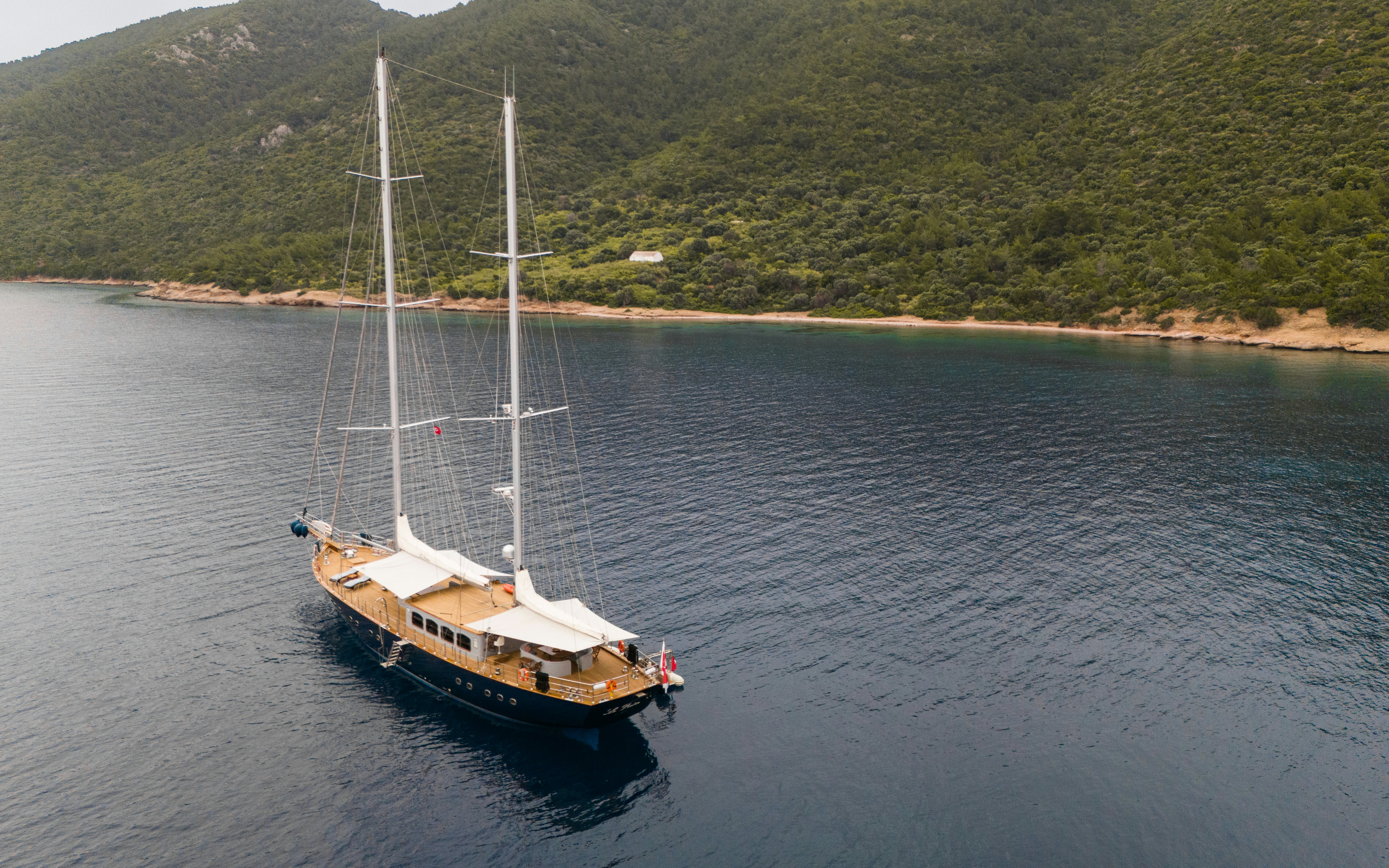 a boat in the water aboard LE PIETRE Yacht for Sale