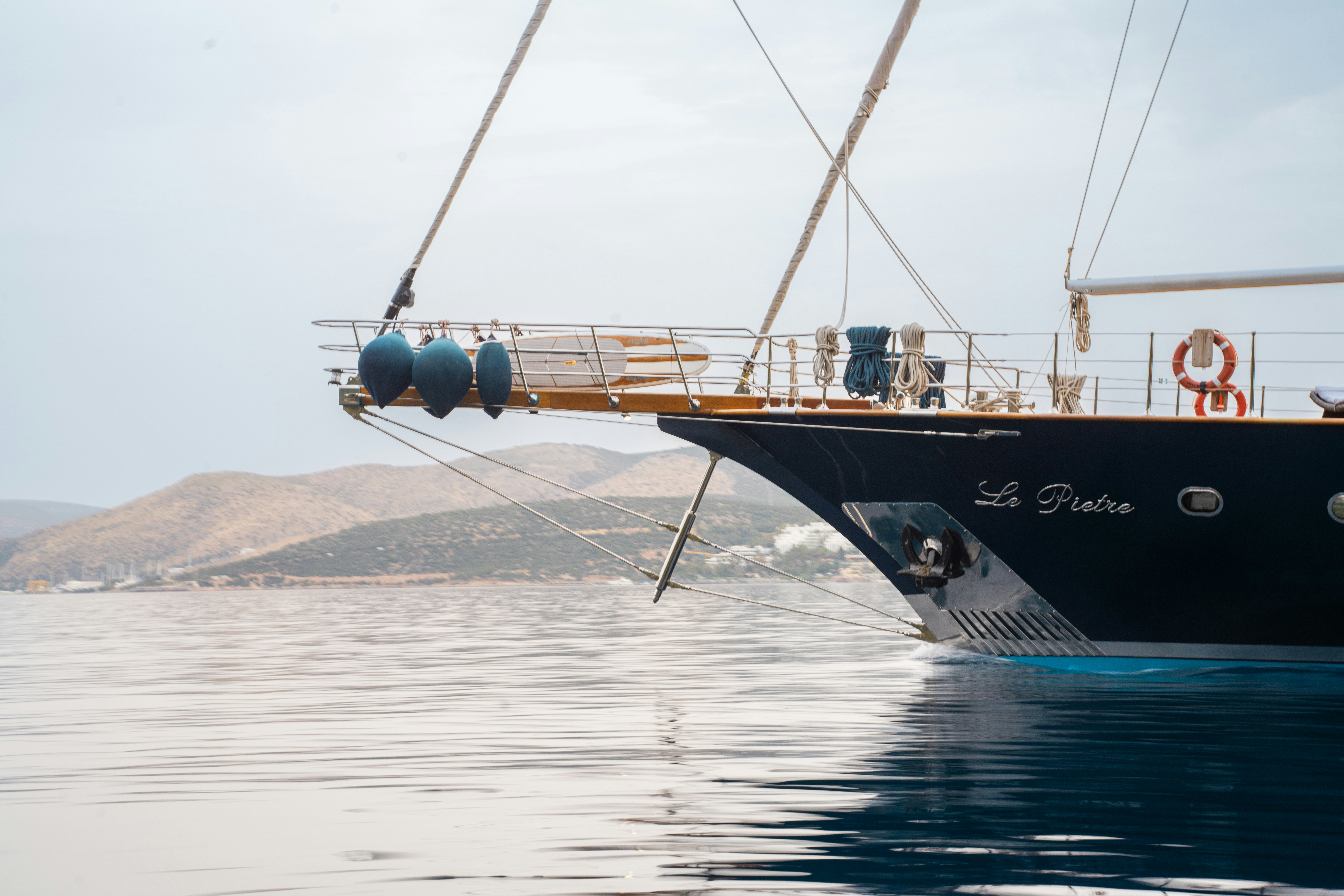 a boat on the water aboard LE PIETRE Yacht for Sale