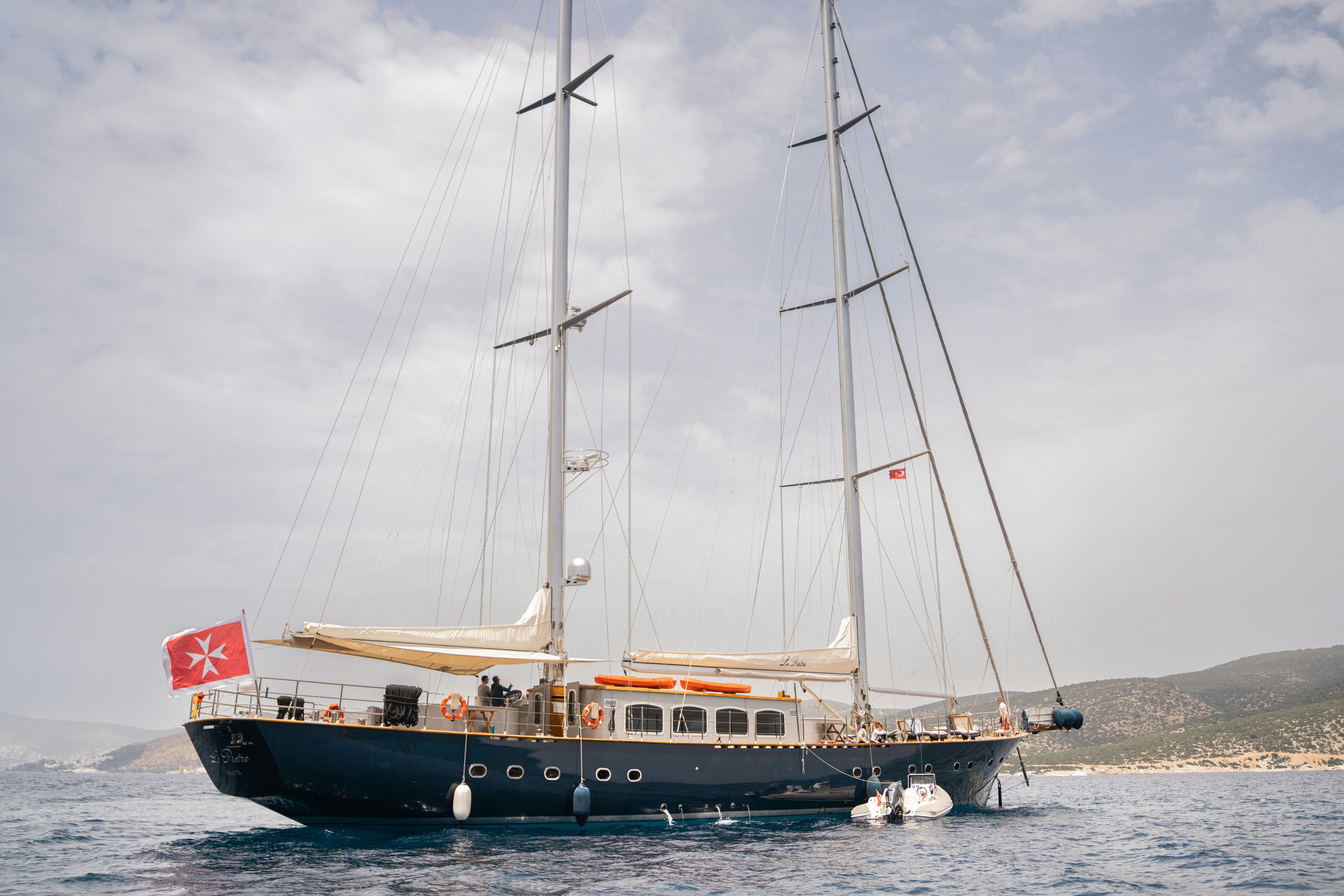 a boat on the water aboard LE PIETRE Yacht for Sale