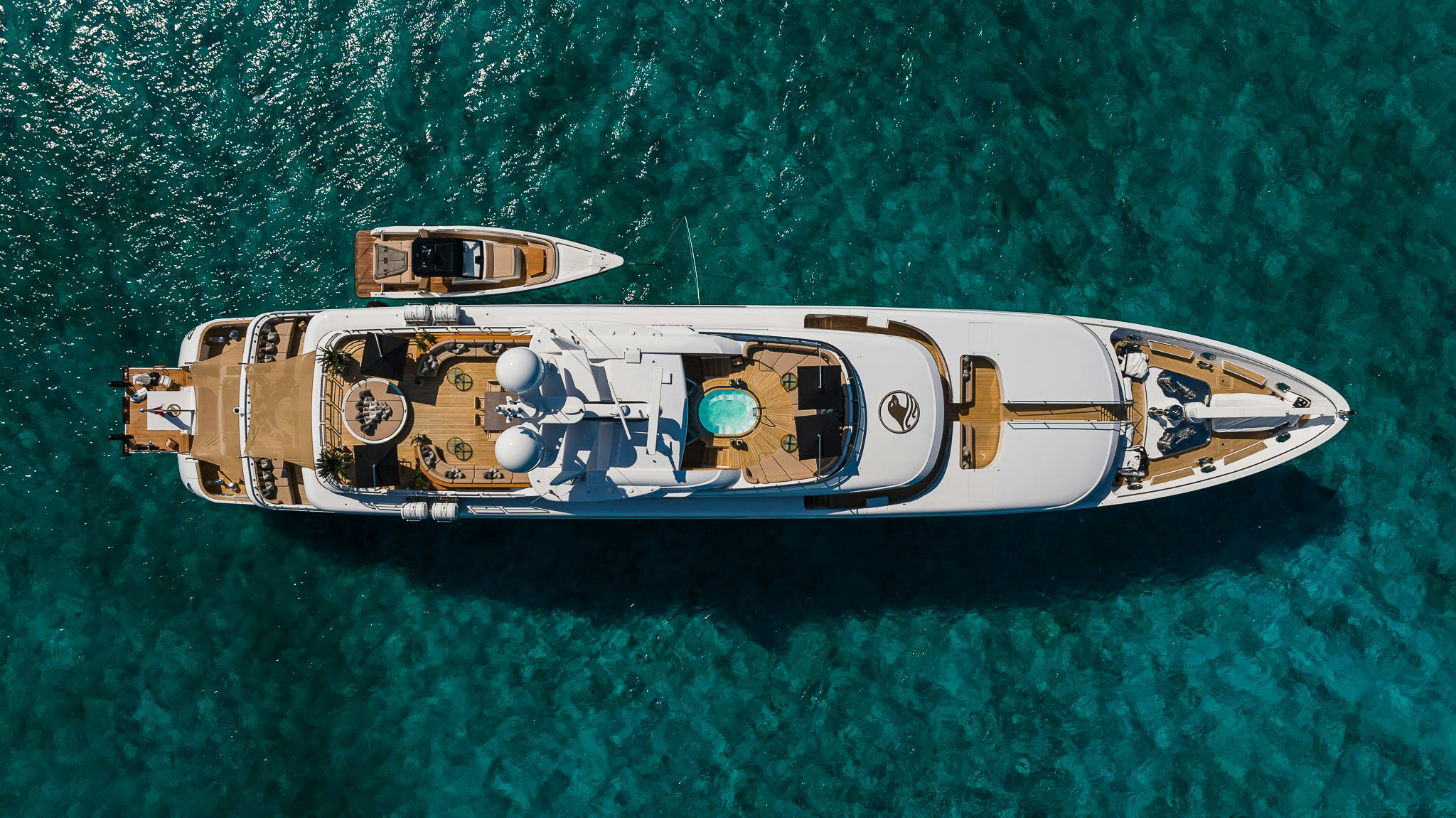 a space ship in the water aboard SEALION Yacht for Charter