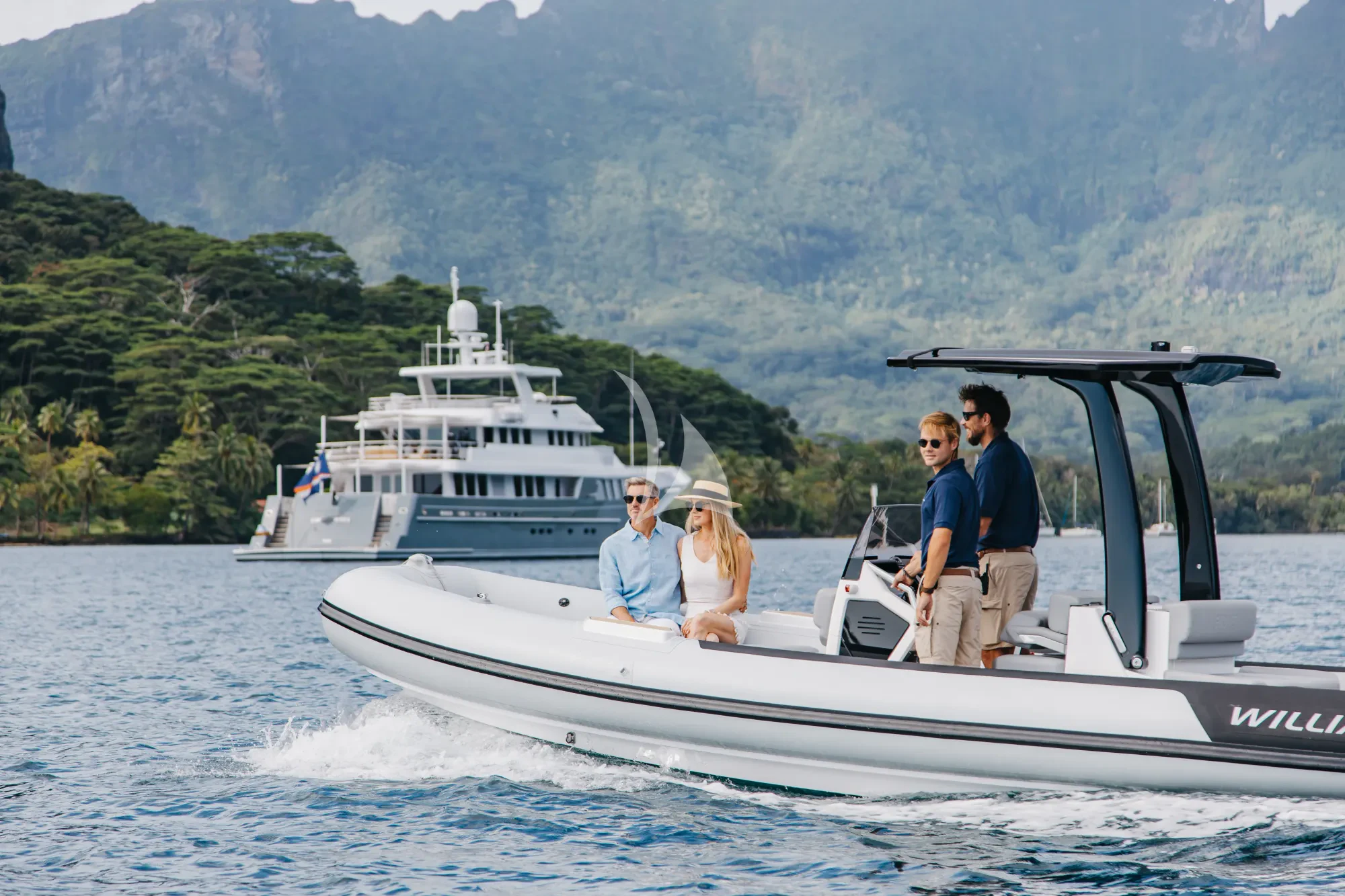 a group of people on a boat aboard LIMITED RISKS Yacht for Charter