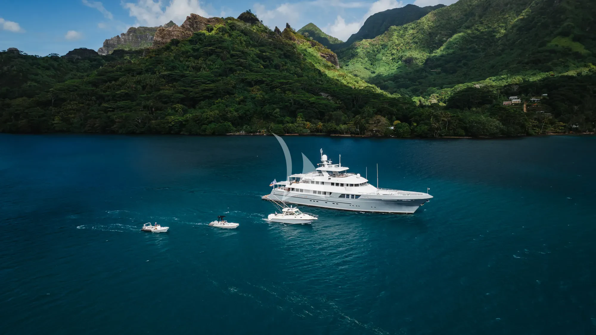 a boat on the water aboard LIMITED RISKS Yacht for Charter