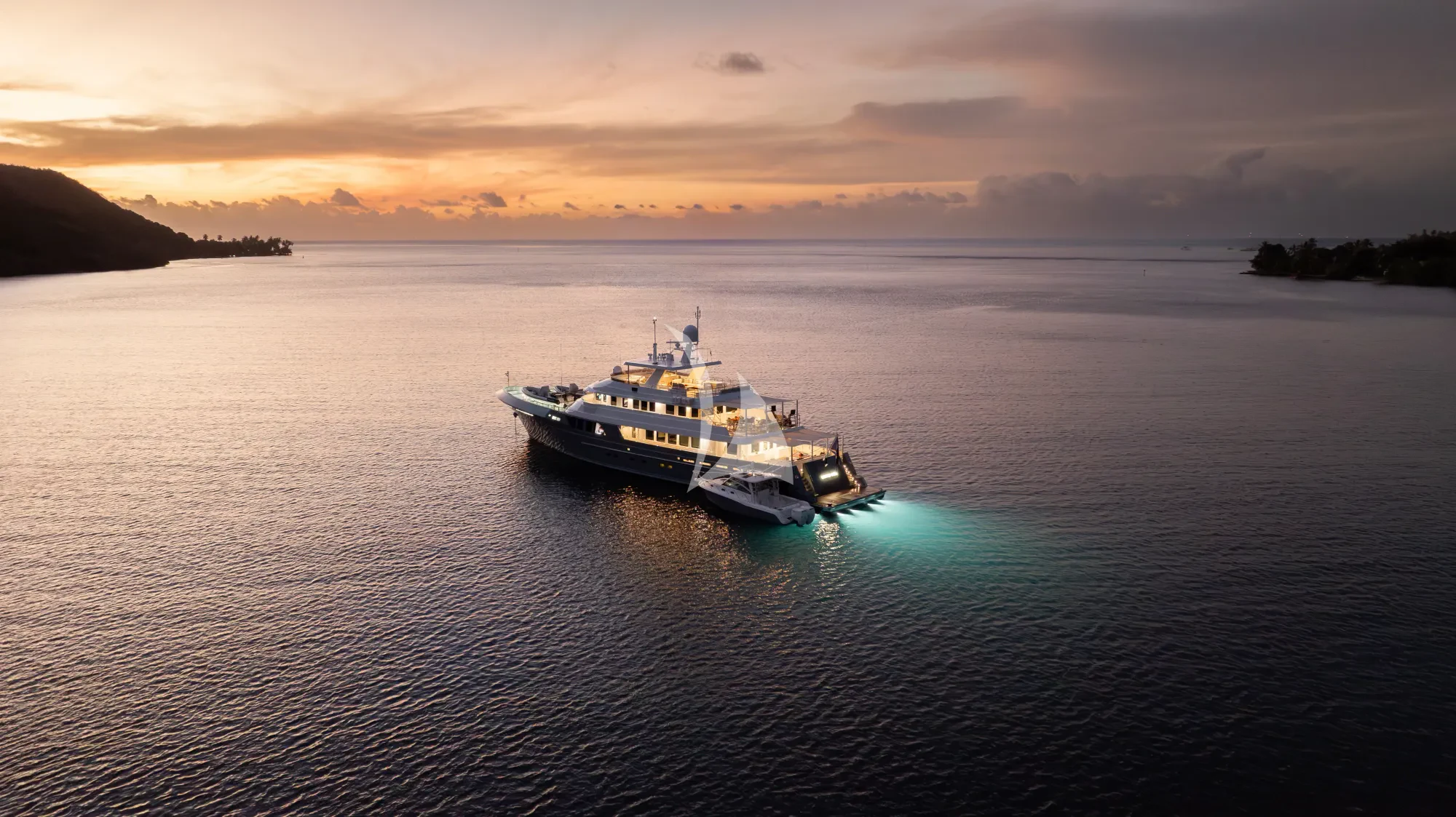 a boat in the water aboard LIMITED RISKS Yacht for Charter