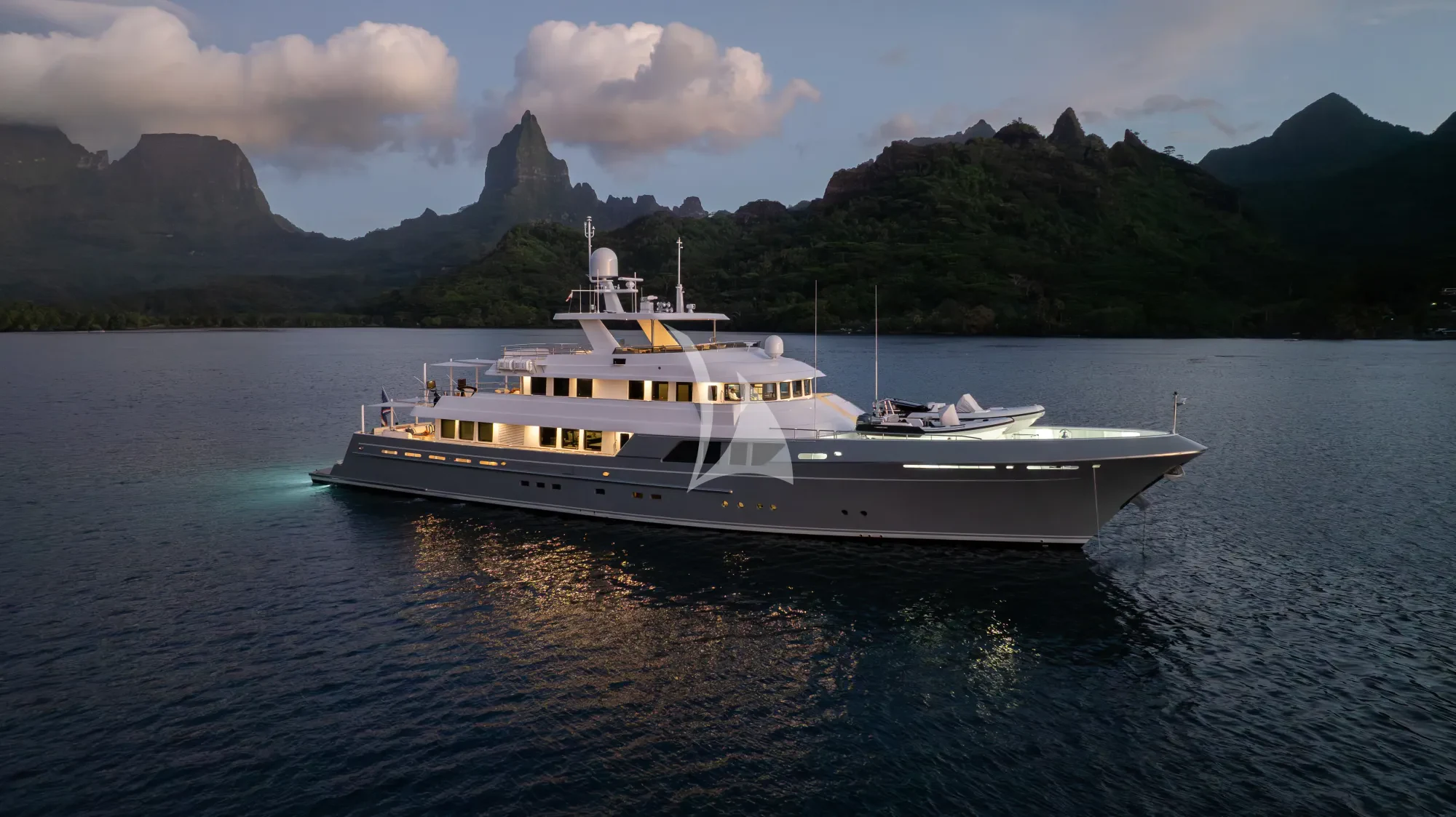 a boat on the water aboard LIMITED RISKS Yacht for Charter