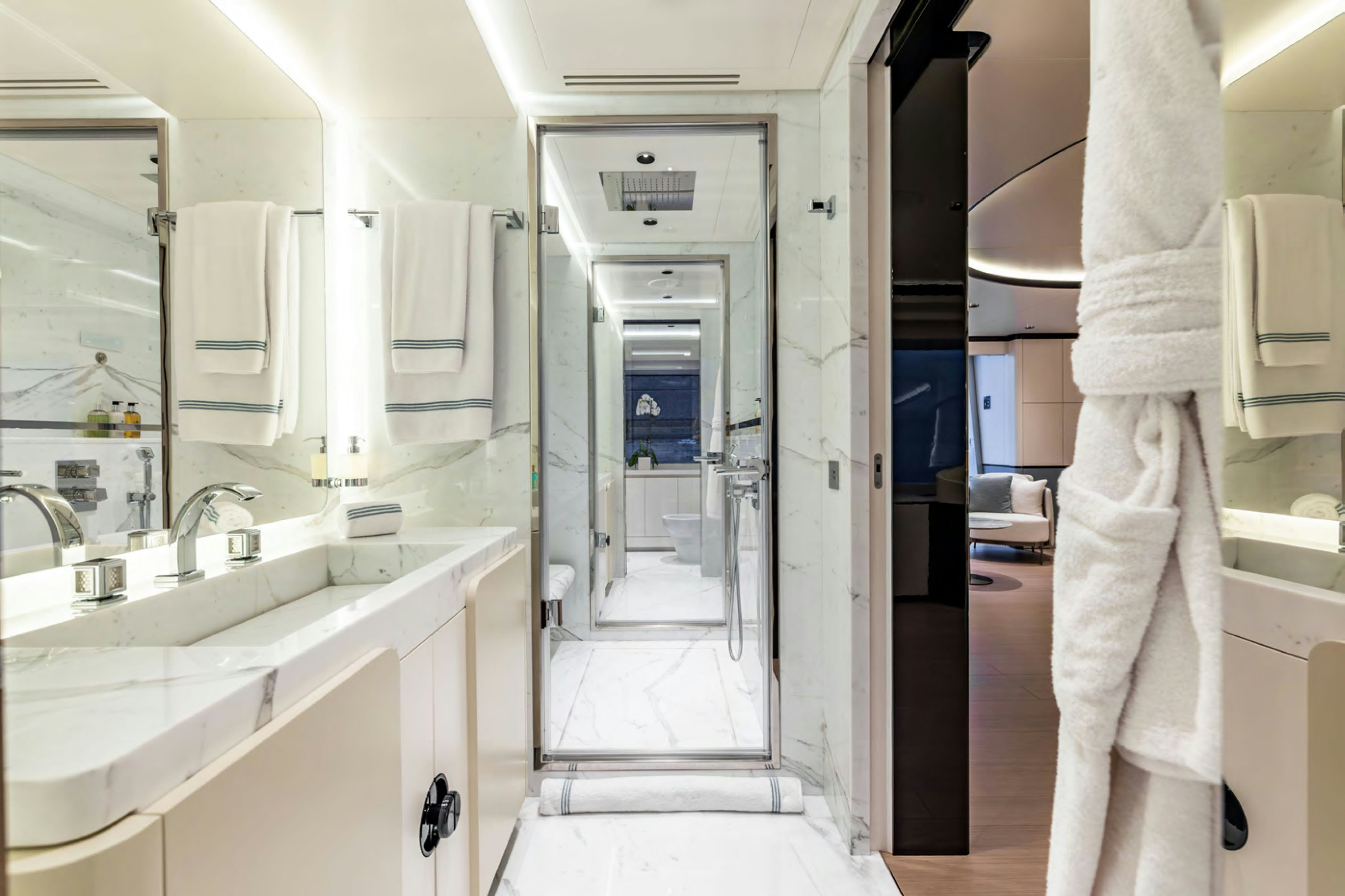 a bathroom with a sink and a bathtub aboard FELICITA Yacht for Charter