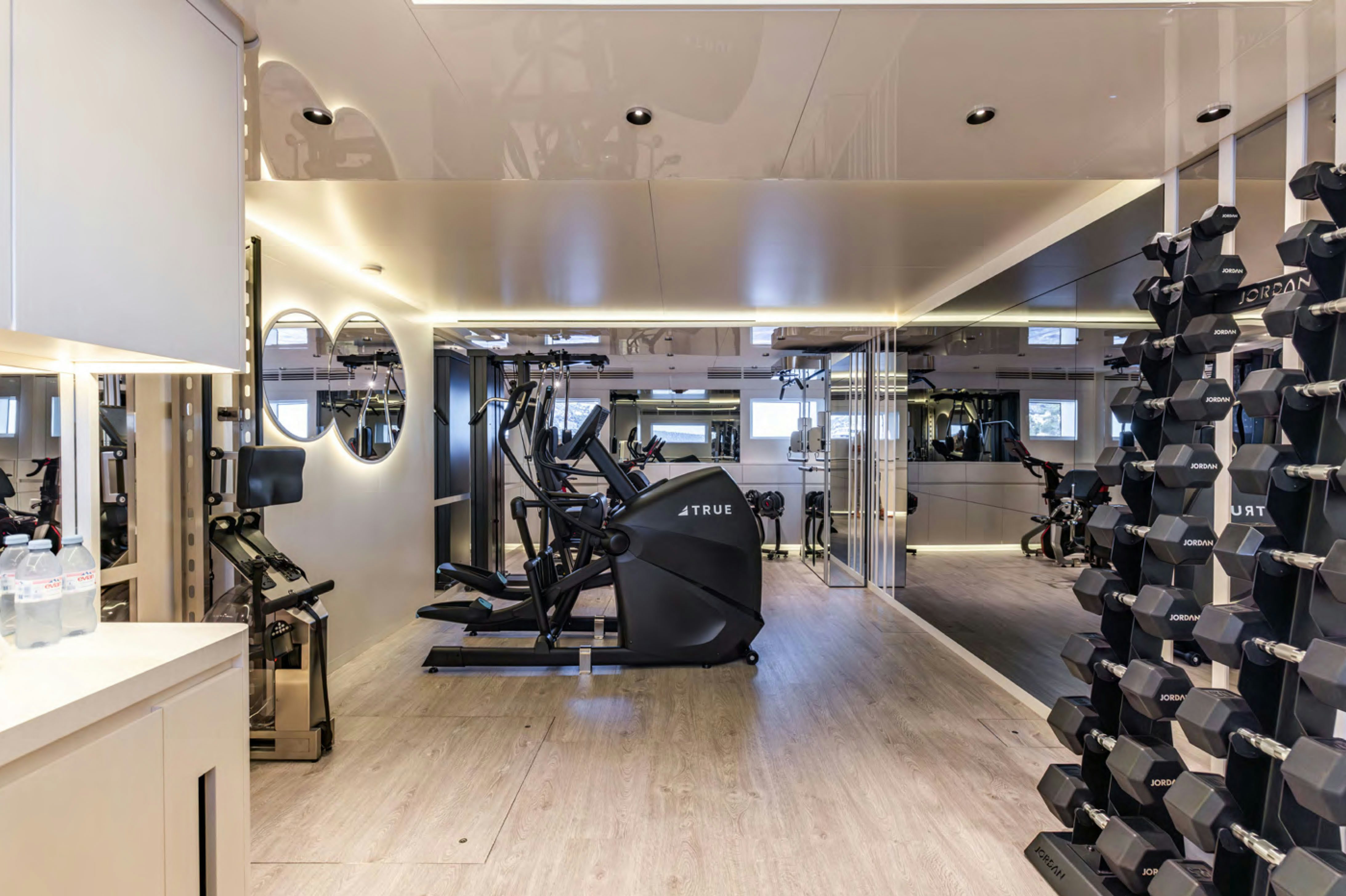 a room with machines and equipment aboard FELICITA Yacht for Charter