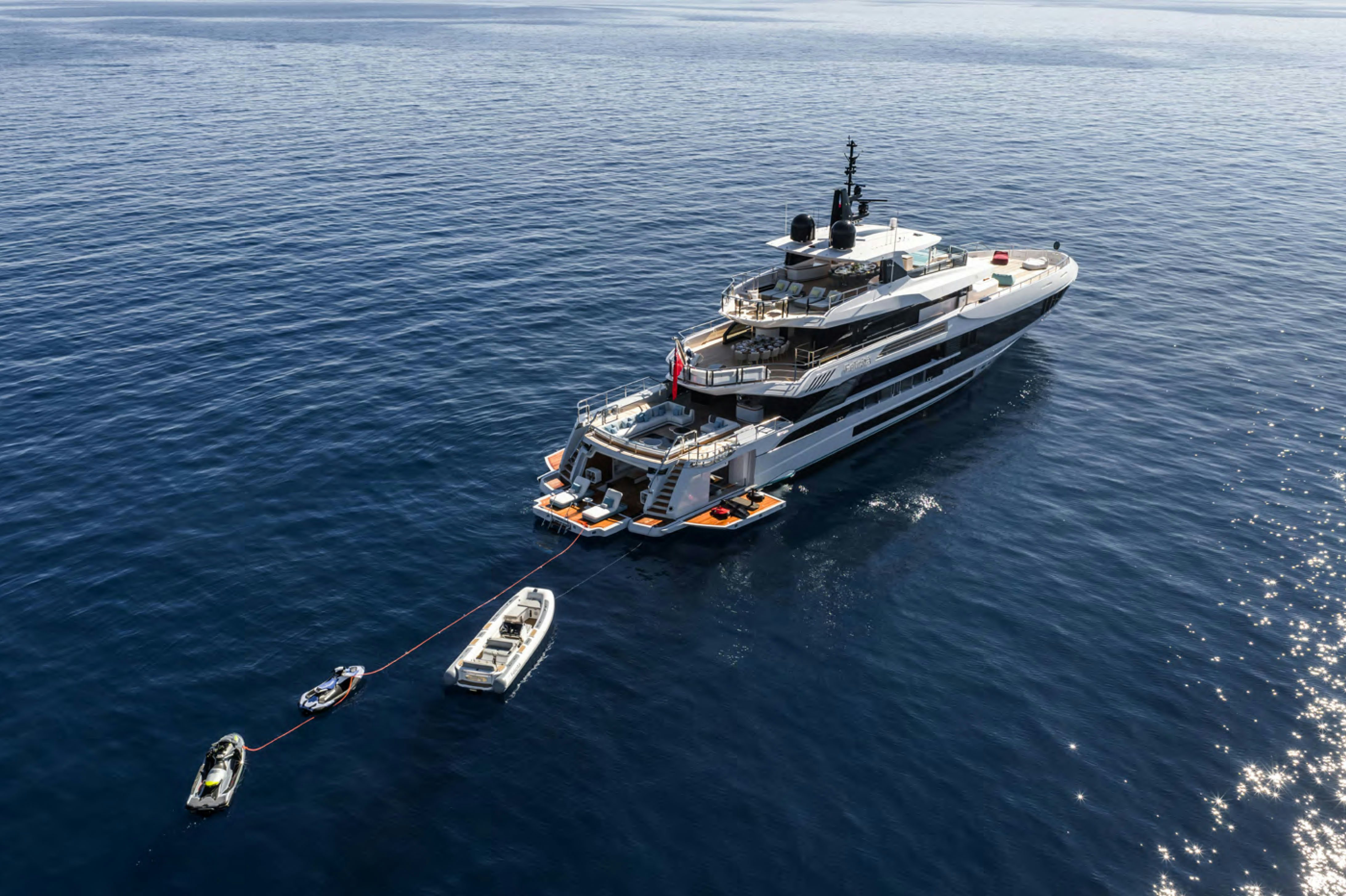 a large ship in the water aboard FELICITA Yacht for Charter