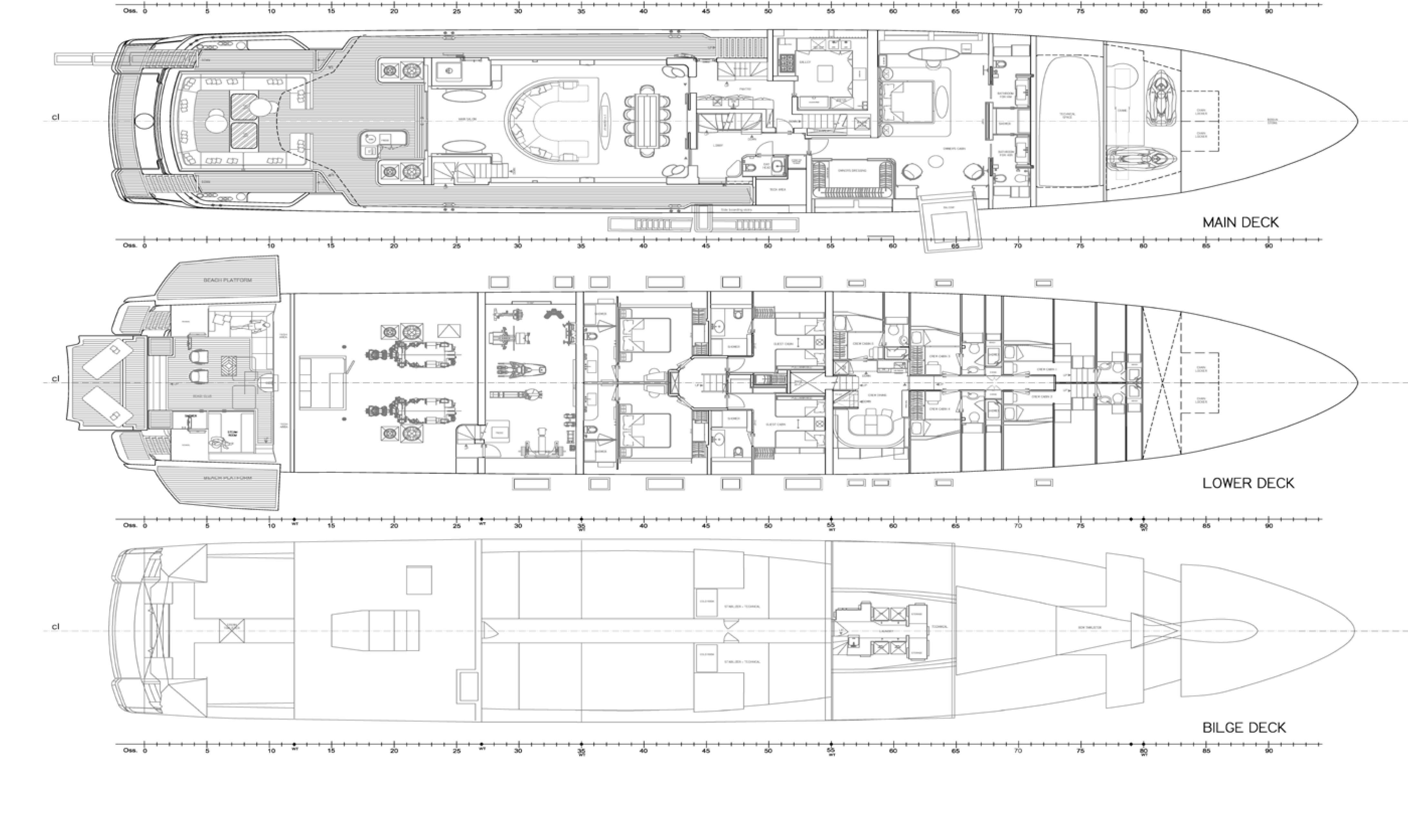 diagram aboard FELICITA Yacht for Charter