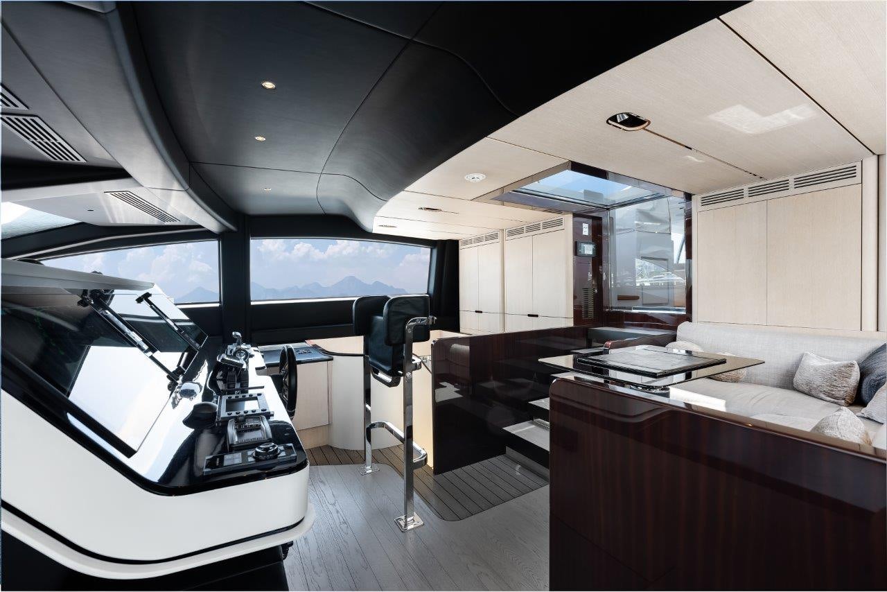 inside of a car aboard AMICO Yacht for Sale