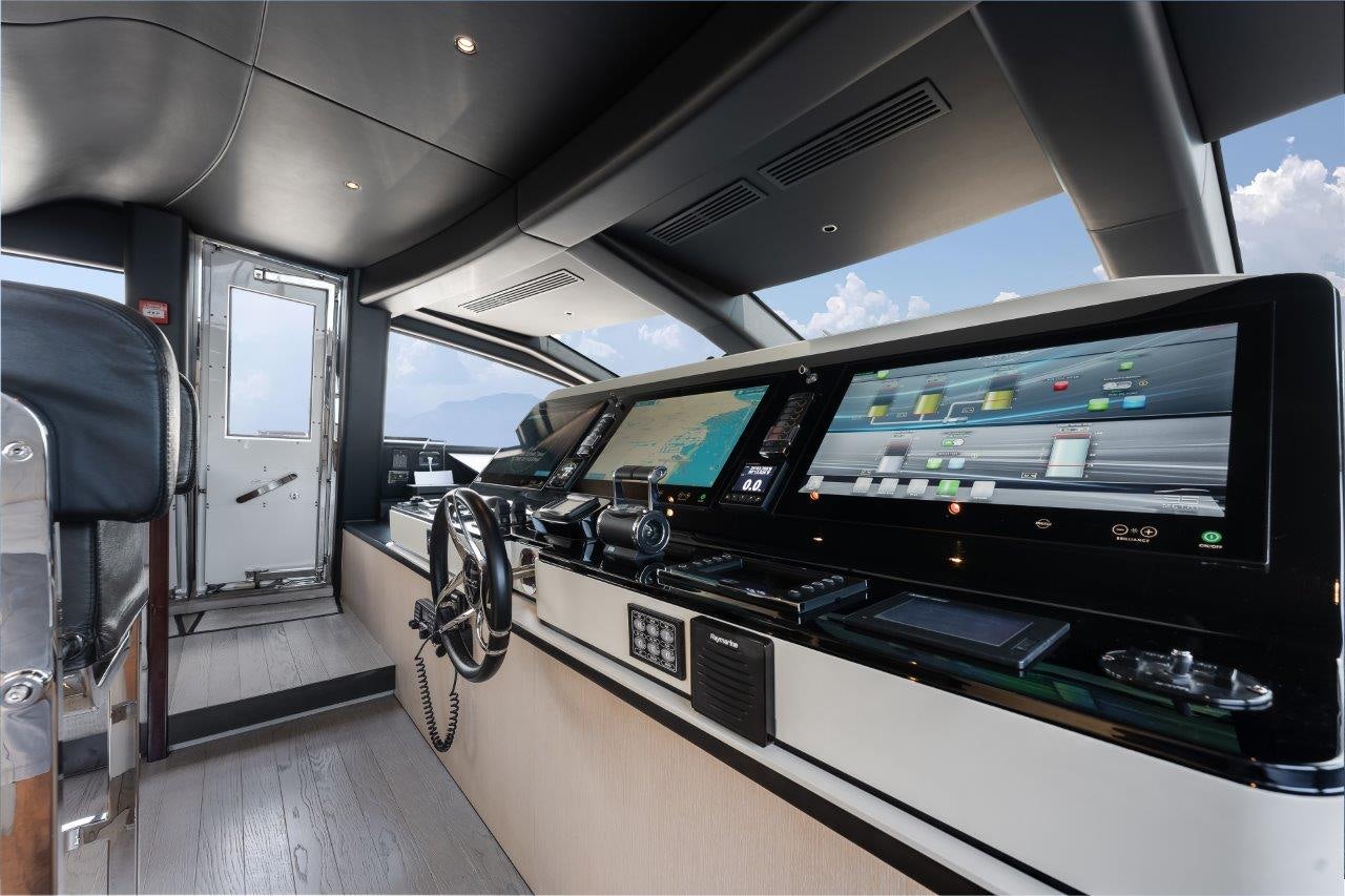 inside of a car aboard AMICO Yacht for Sale