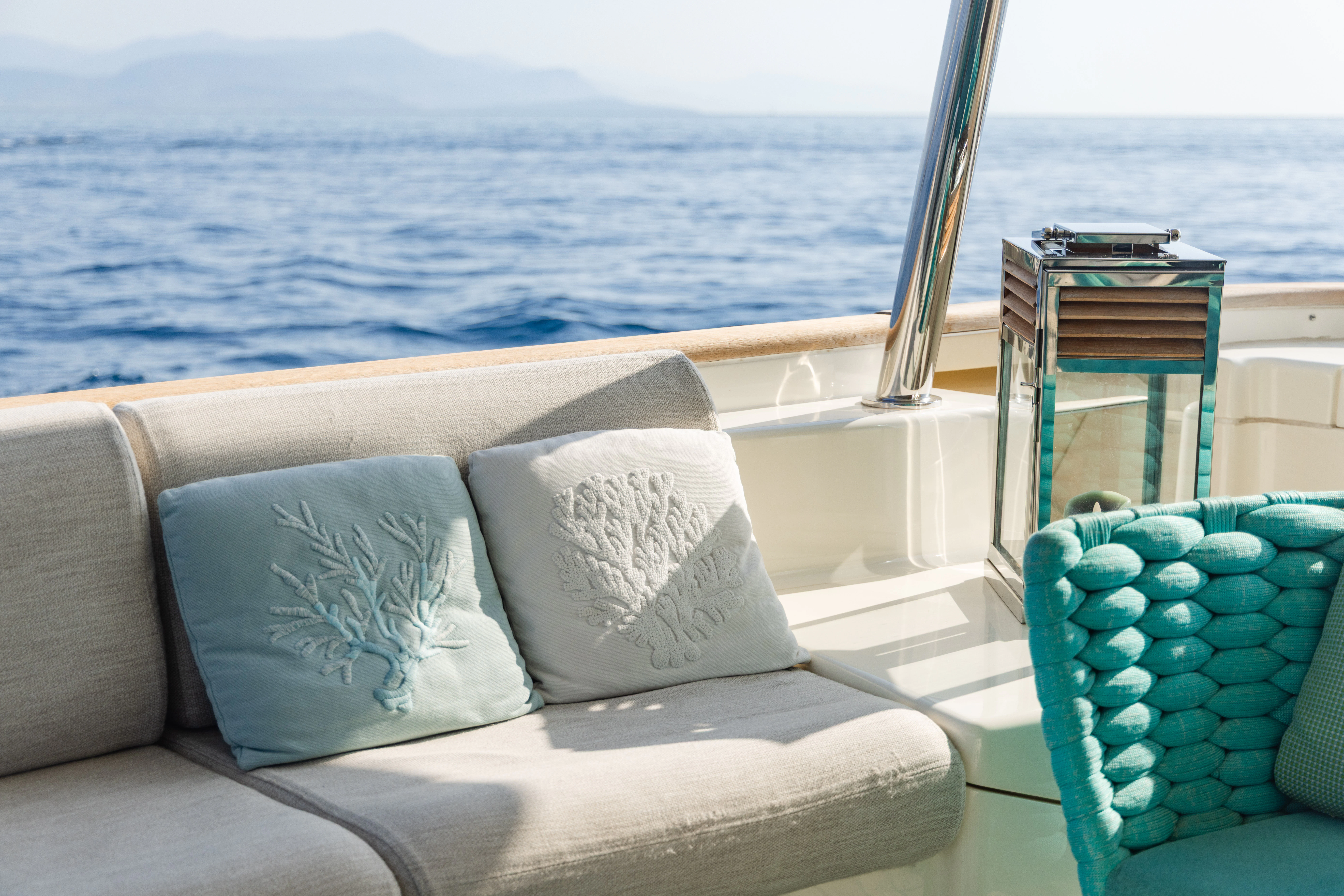 a boat with pillows on it aboard GIADA Yacht for Sale