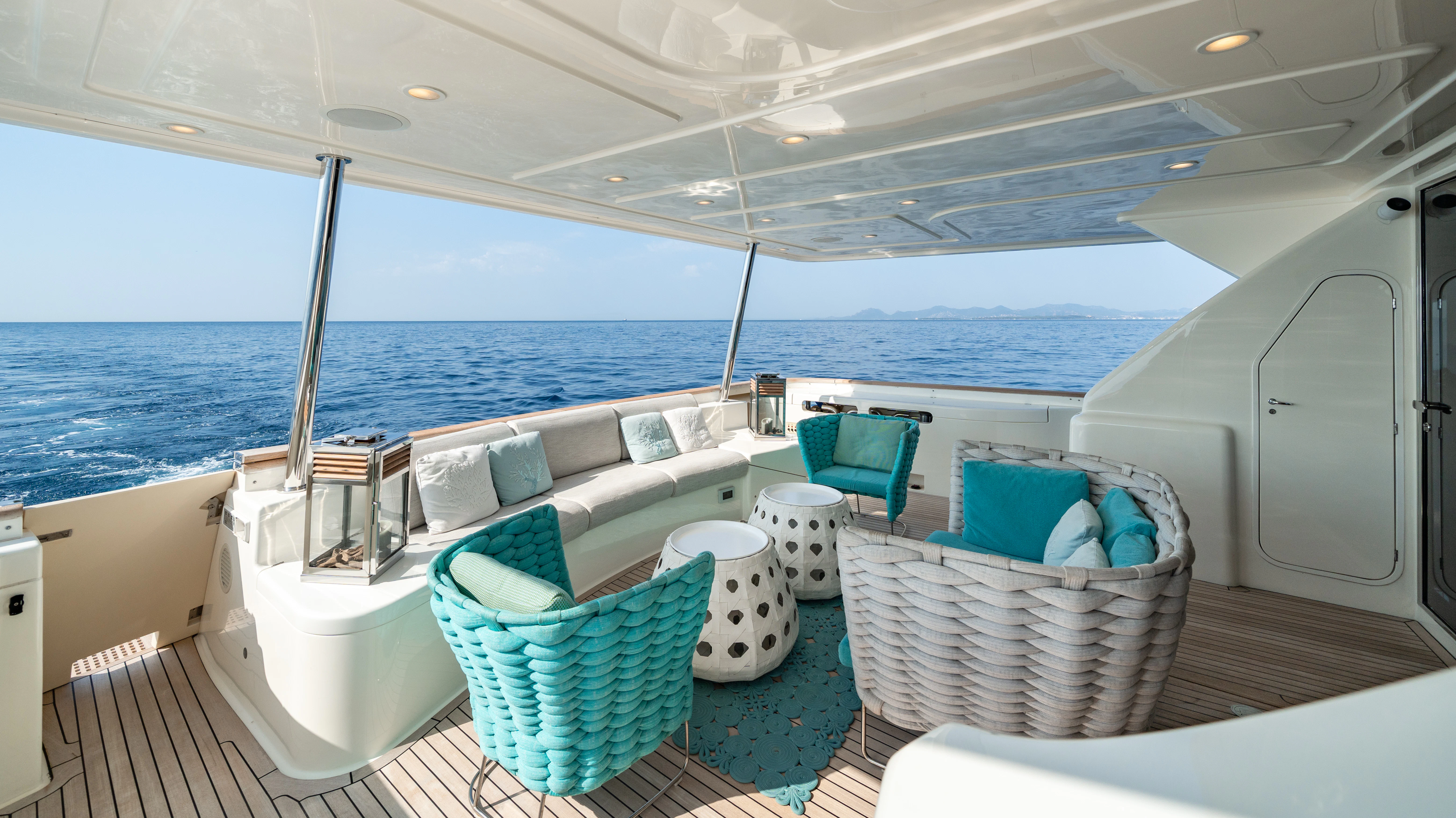 a lounge area on a boat aboard GIADA Yacht for Sale