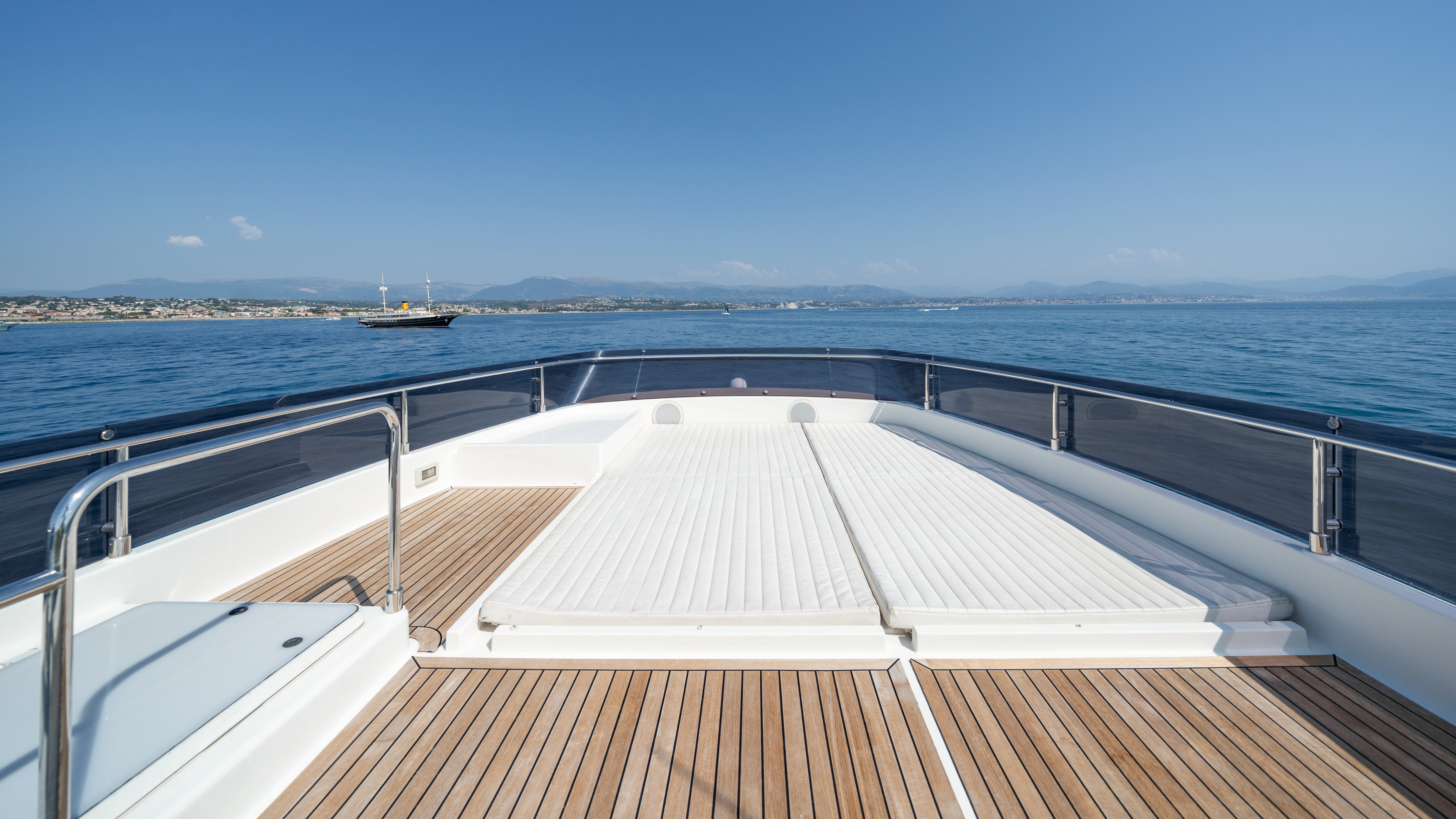 a deck overlooking a body of water aboard GIADA Yacht for Sale