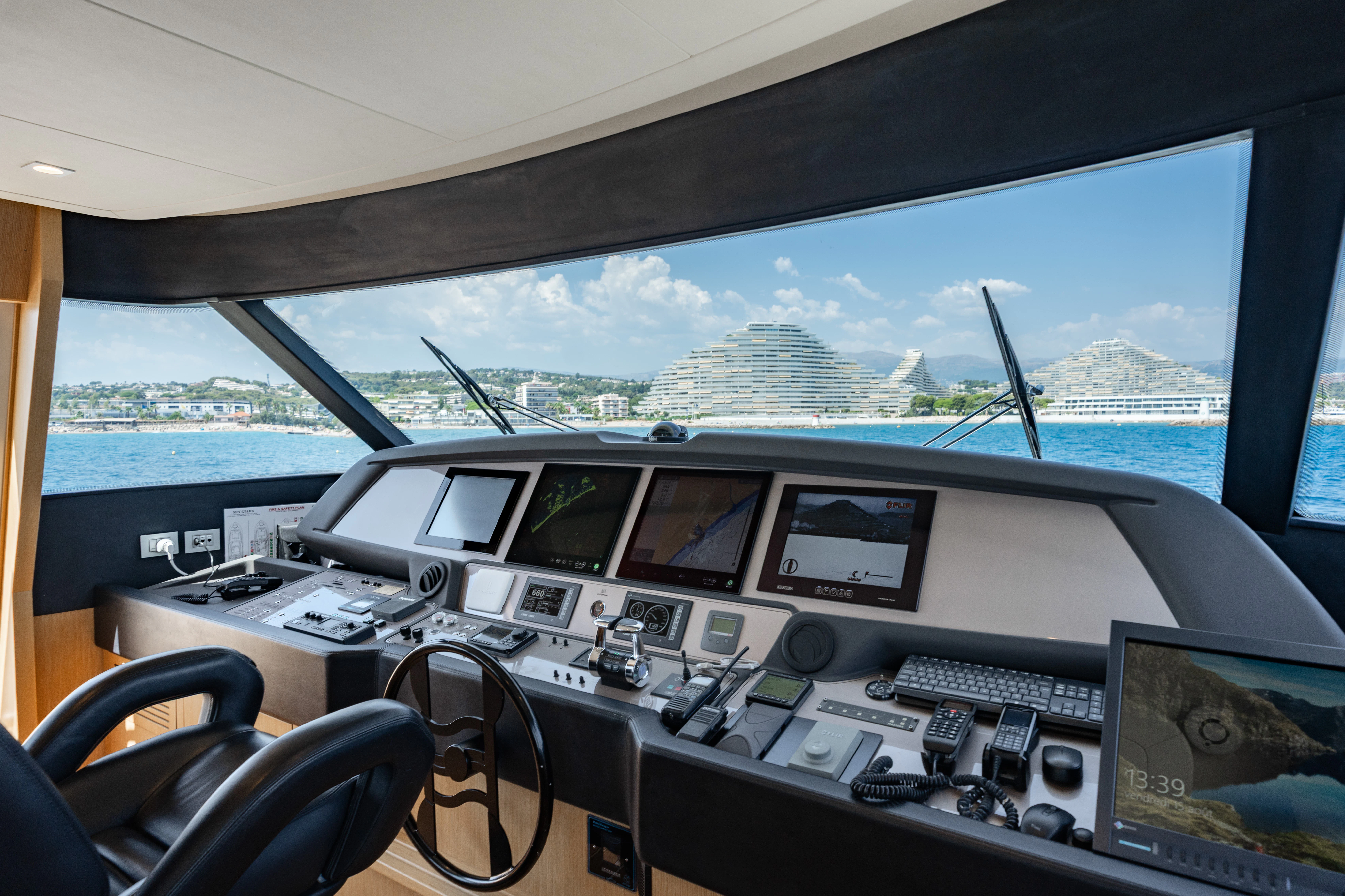 a control panel on a boat aboard GIADA Yacht for Sale