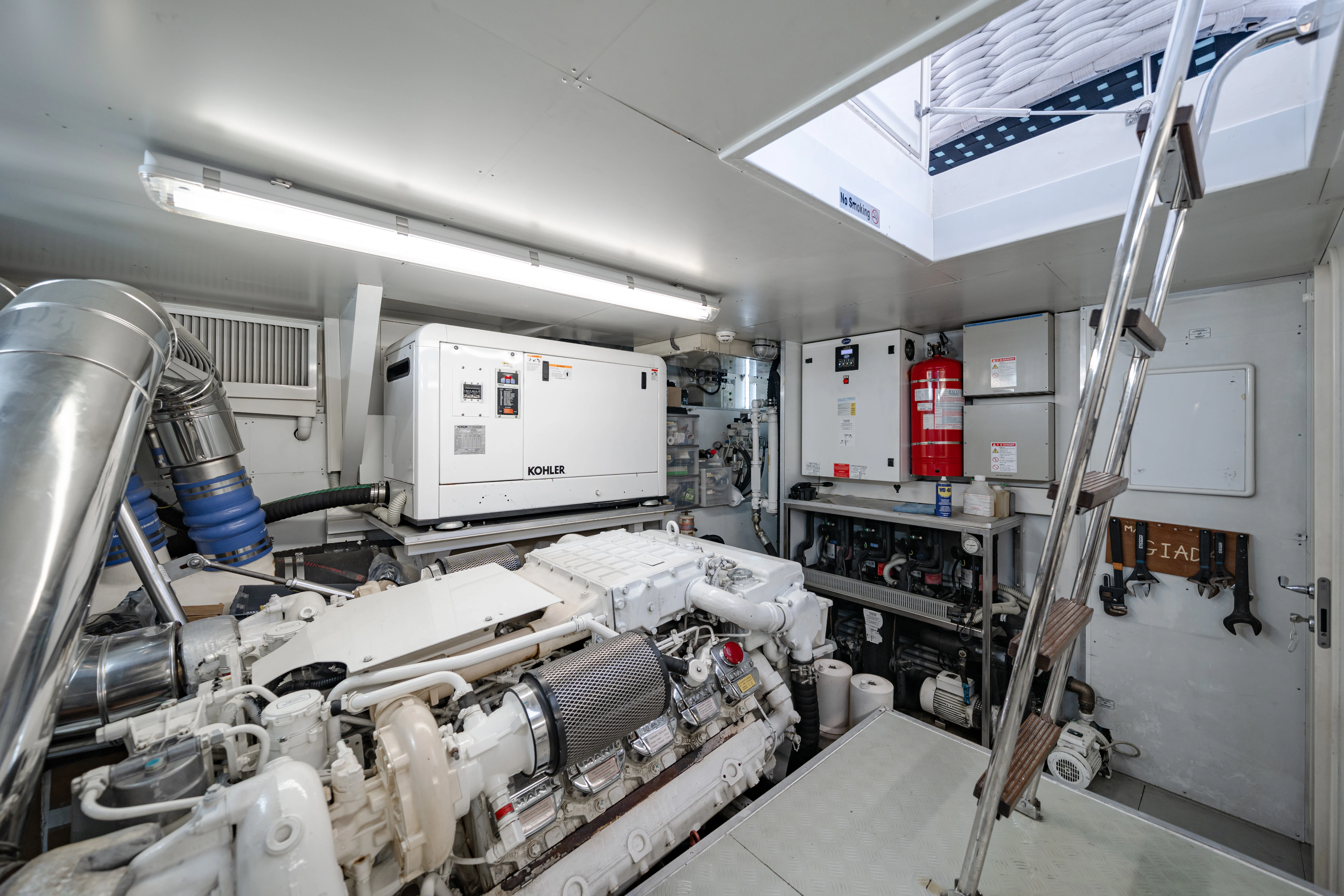 a room with machinery and equipment aboard GIADA Yacht for Sale