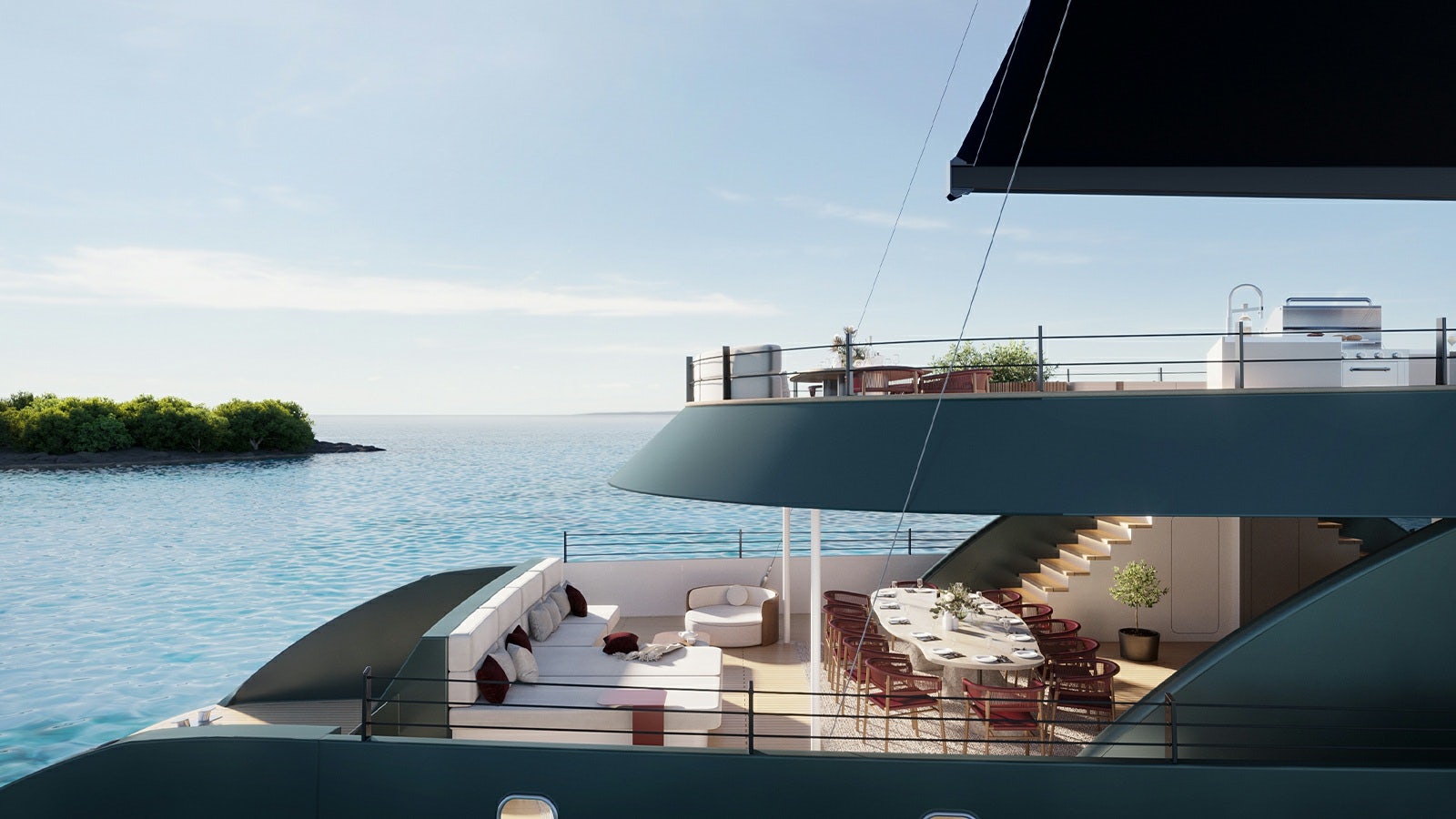 a boat on the water aboard REPOSADO Yacht for Charter