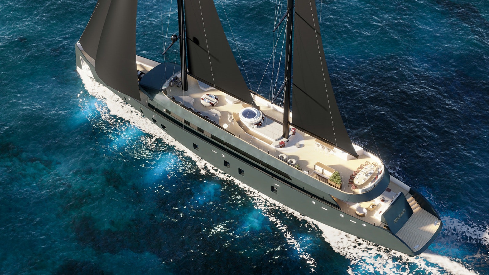 a boat on the water aboard REPOSADO Yacht for Charter