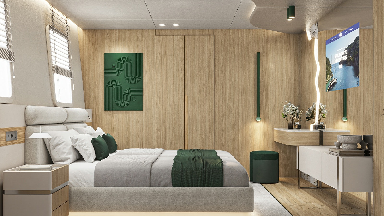 a room with a couch and a table aboard REPOSADO Yacht for Charter