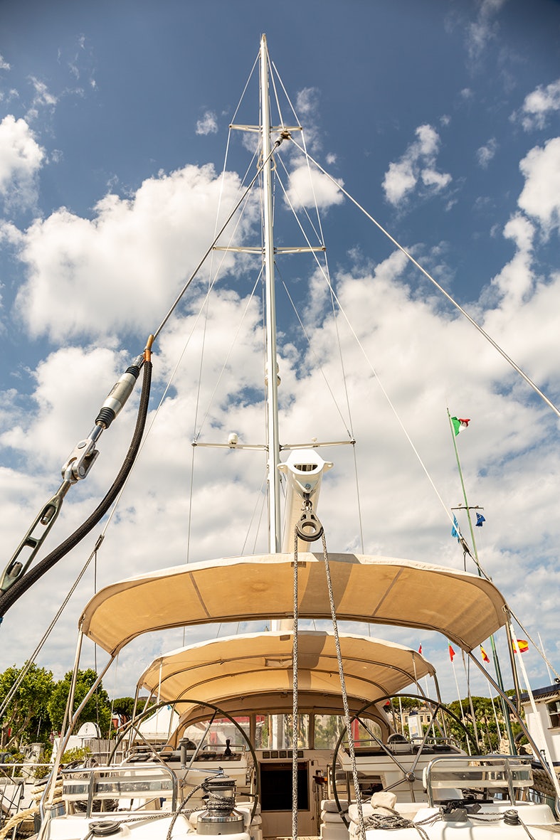 a large sailboat with a large sail aboard CYGNUS OF ANGLESEY Yacht for Sale