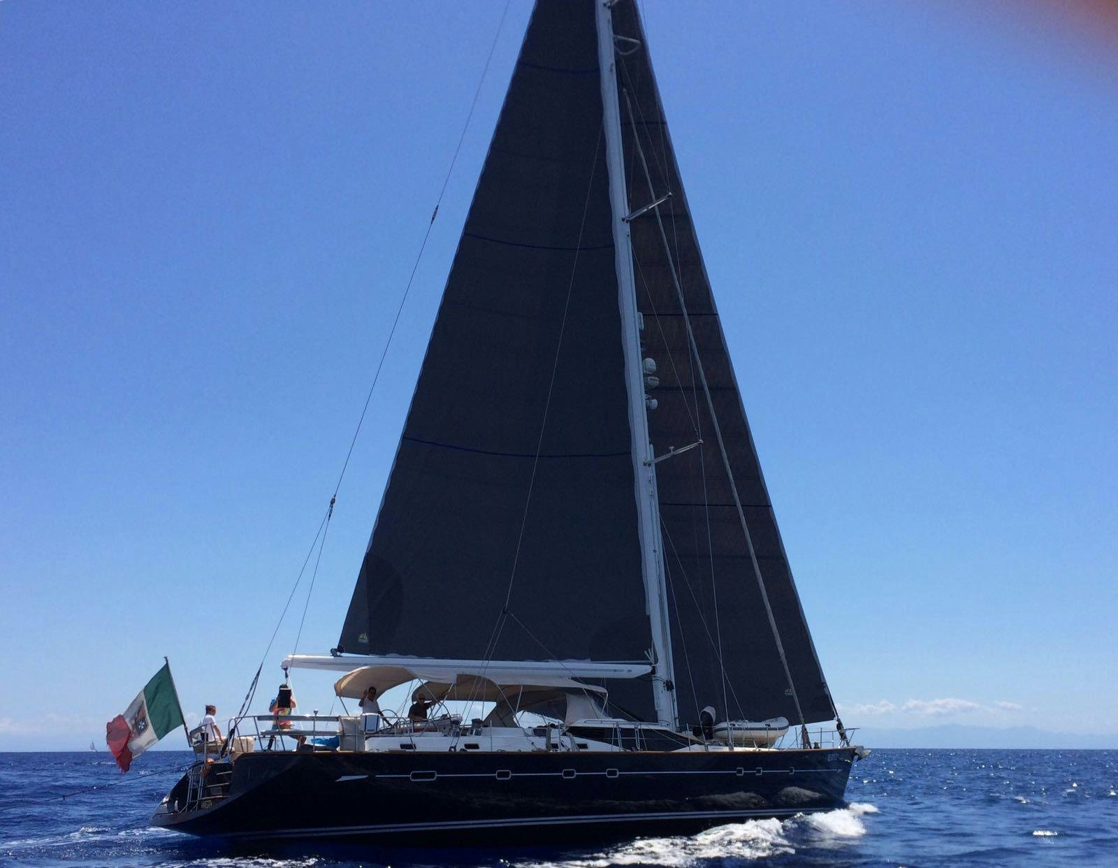a sailboat on the water aboard CYGNUS OF ANGLESEY Yacht for Sale