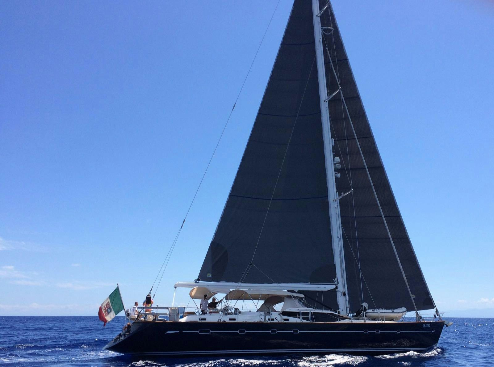 a sailboat on the water aboard CYGNUS OF ANGLESEY Yacht for Sale