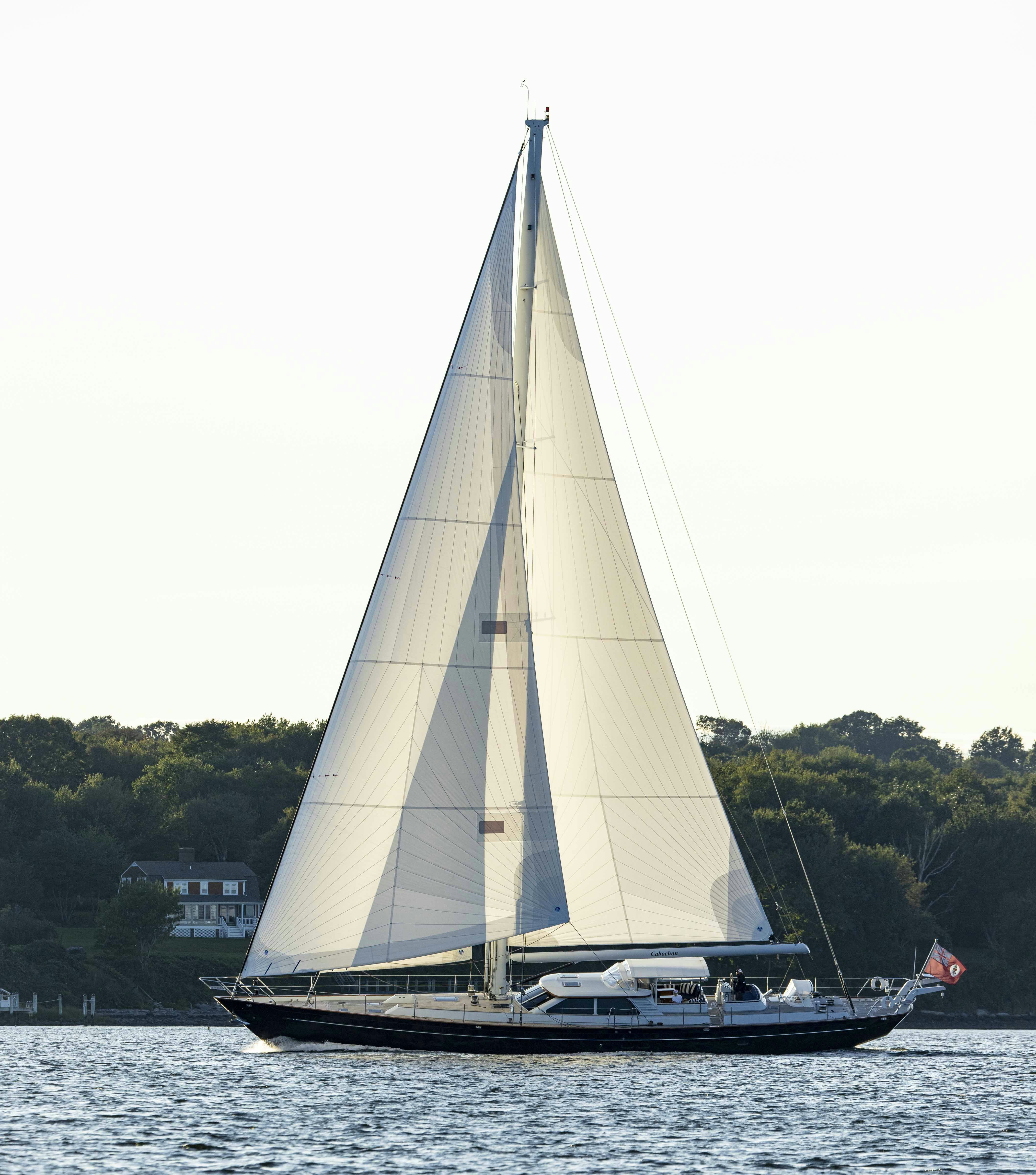 a sailboat on the water aboard CABOCHON Yacht for Sale