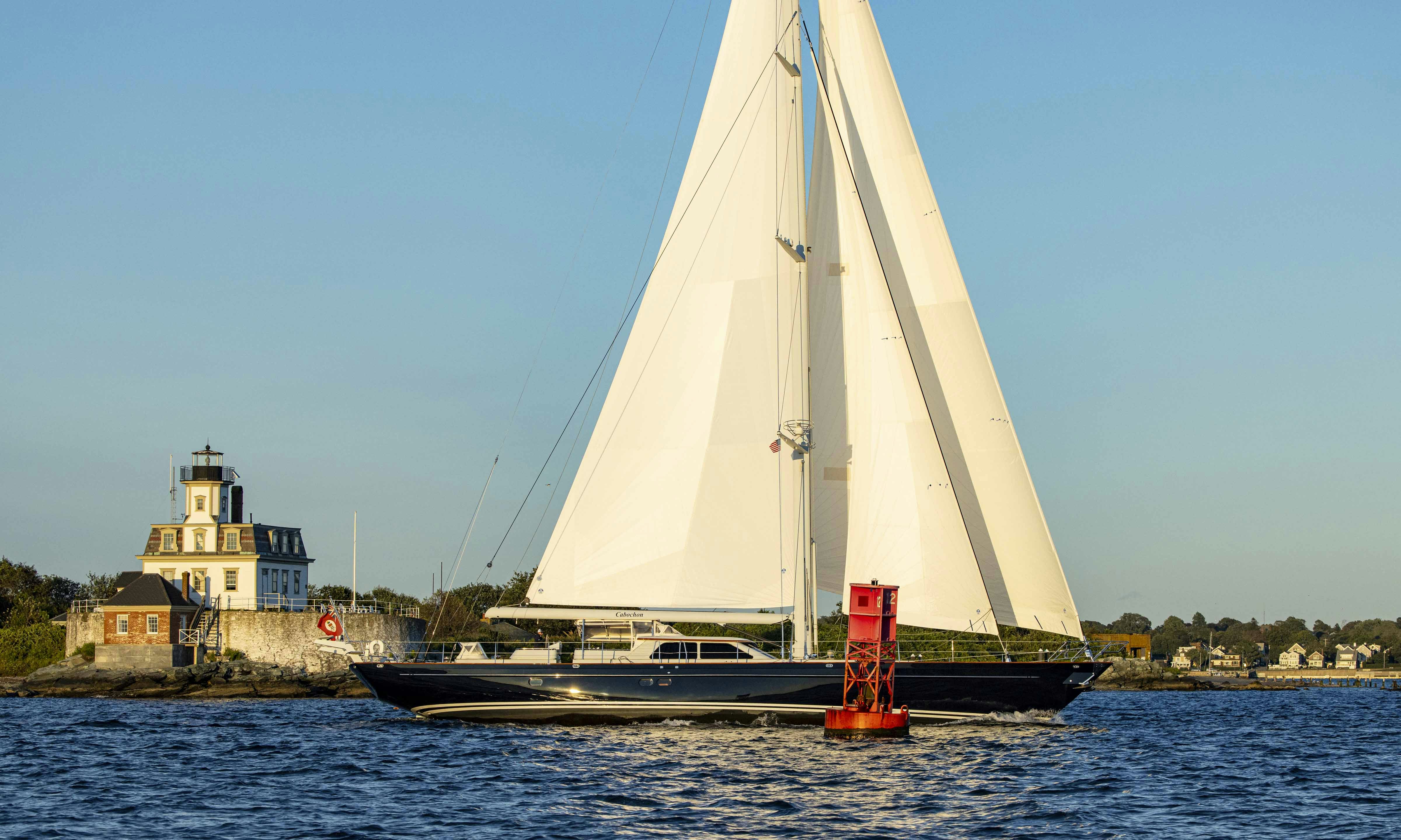 a sailboat in the water aboard CABOCHON Yacht for Sale
