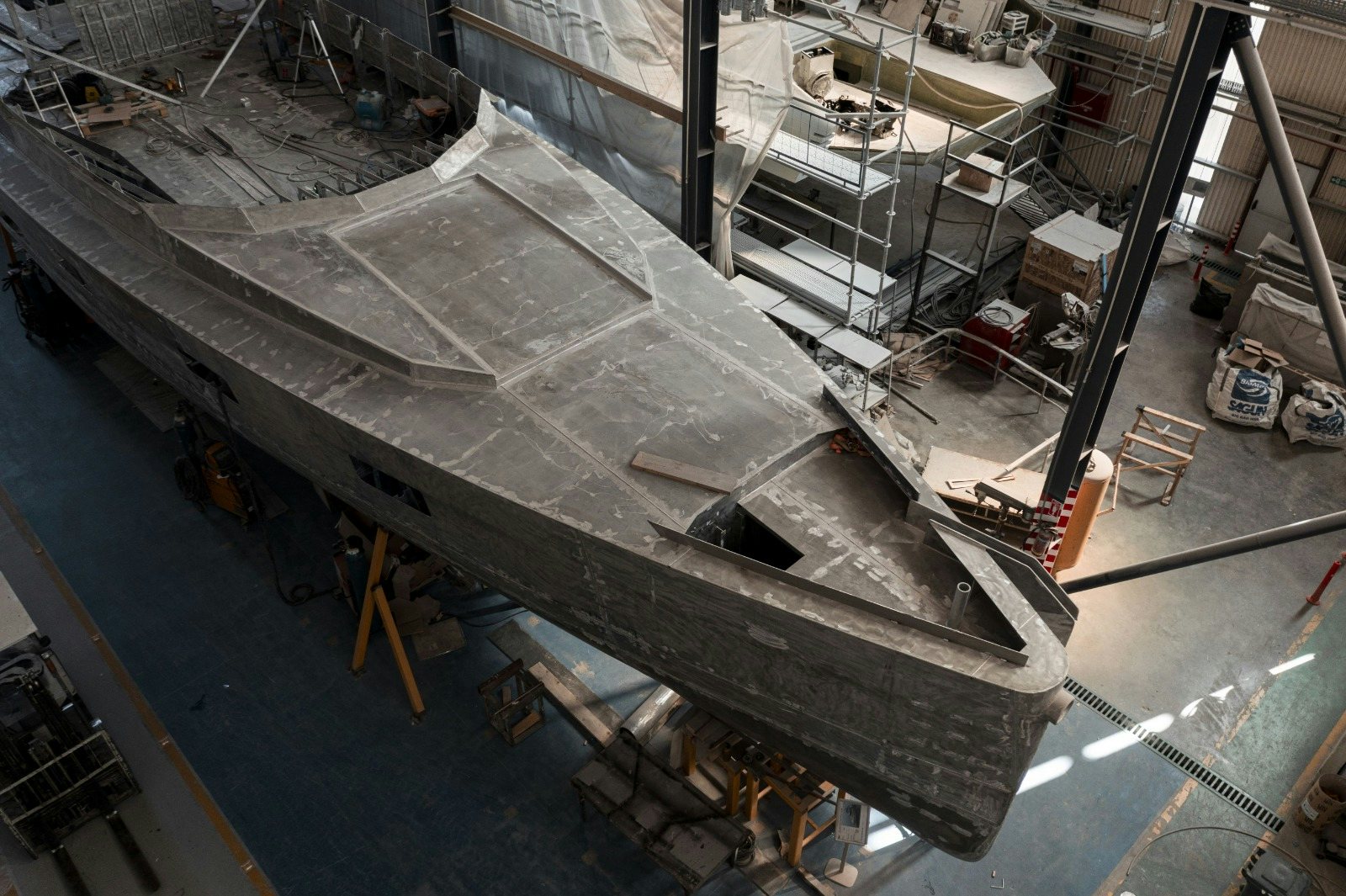 a large metal factory aboard XPM85 Yacht for Sale