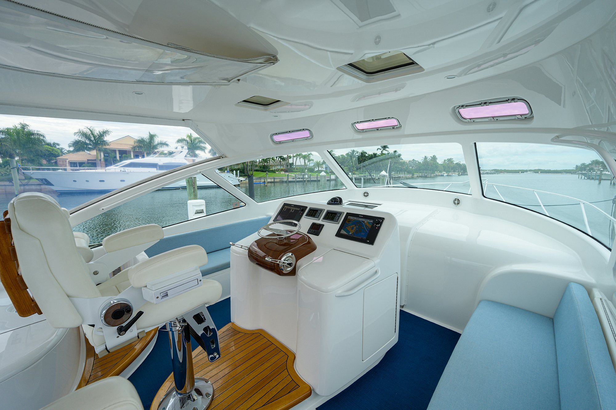 inside of a car aboard GALENE Yacht for Sale
