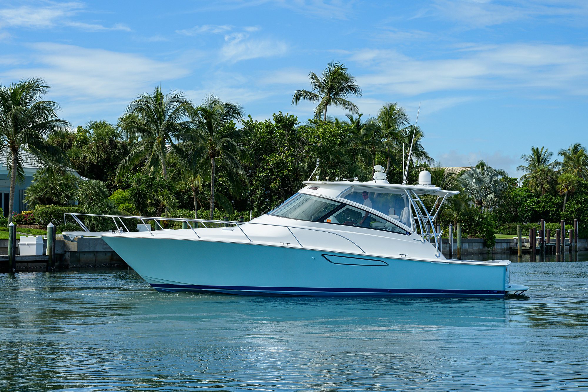 a boat docked at a pier aboard GALENE Yacht for Sale
