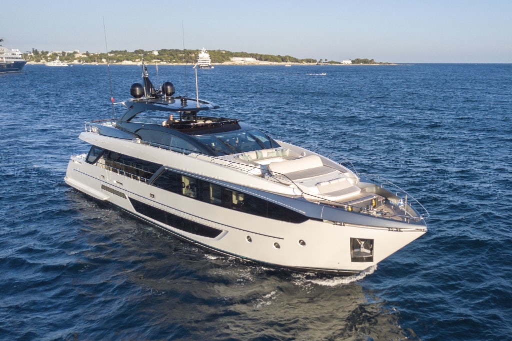 a white yacht on the water aboard ELYSIUM I Yacht for Sale